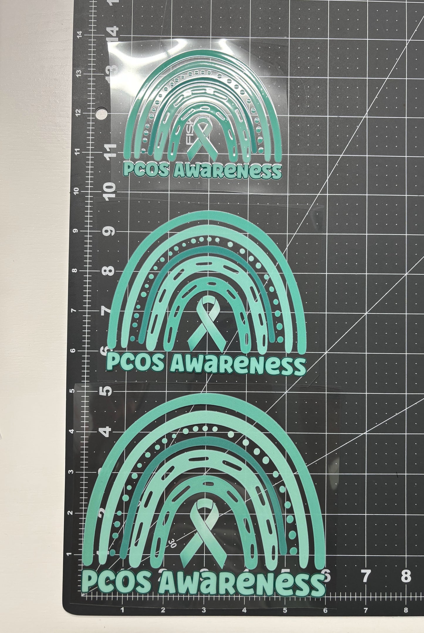 PCOS Awareness Rainbow Car Decal