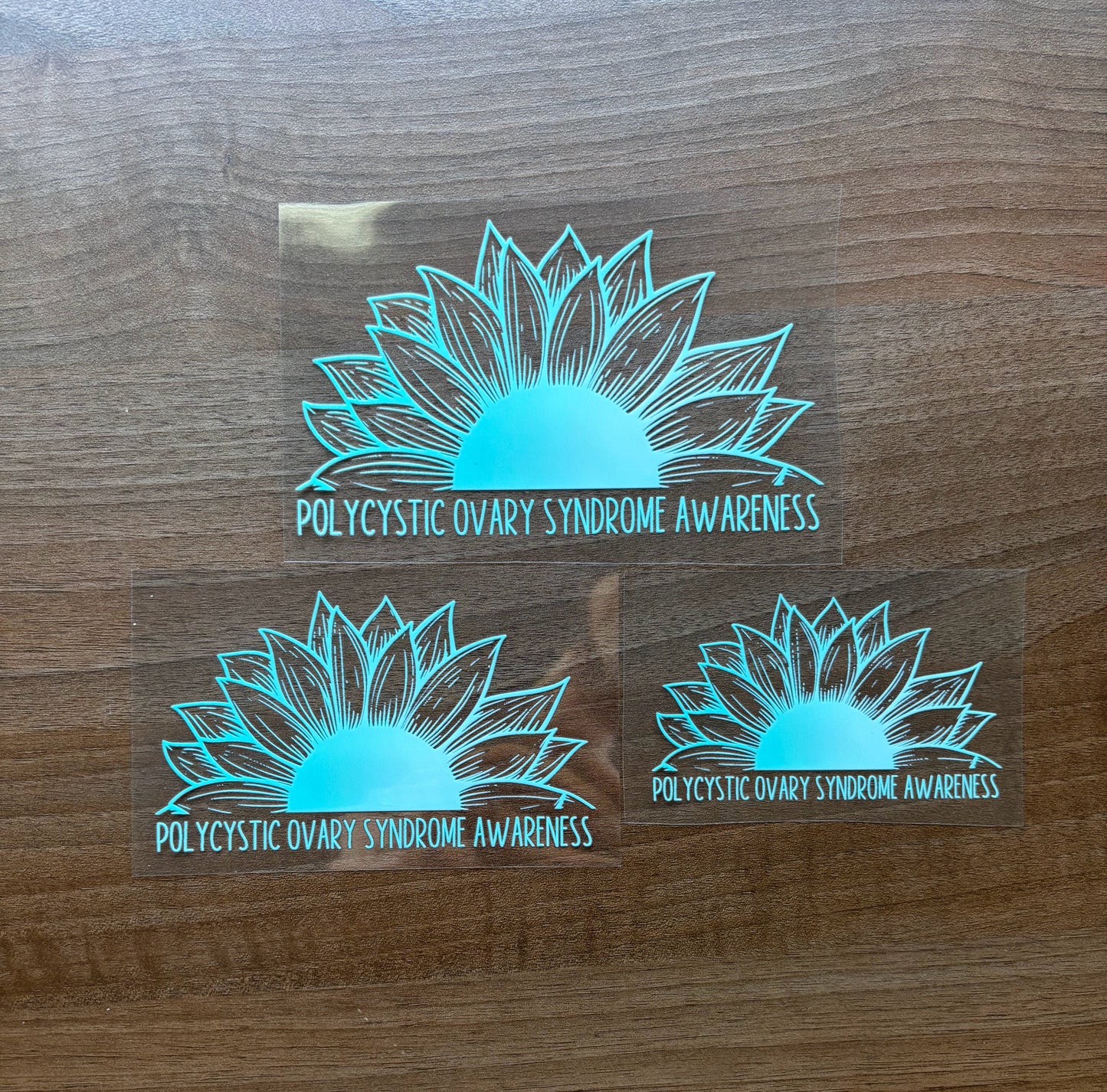 Polycystic Ovary Syndrome Awareness Sunflower Car Decal