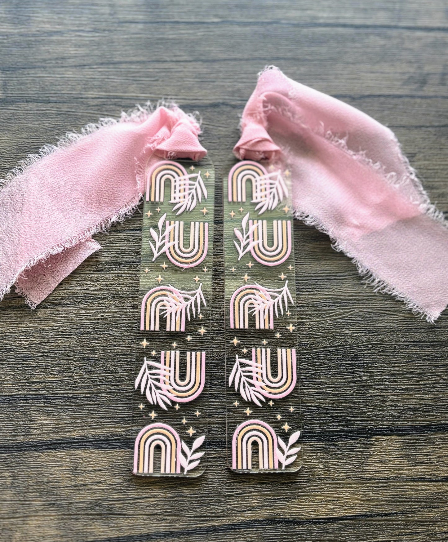 Pink Boho Rainbow Bookmark