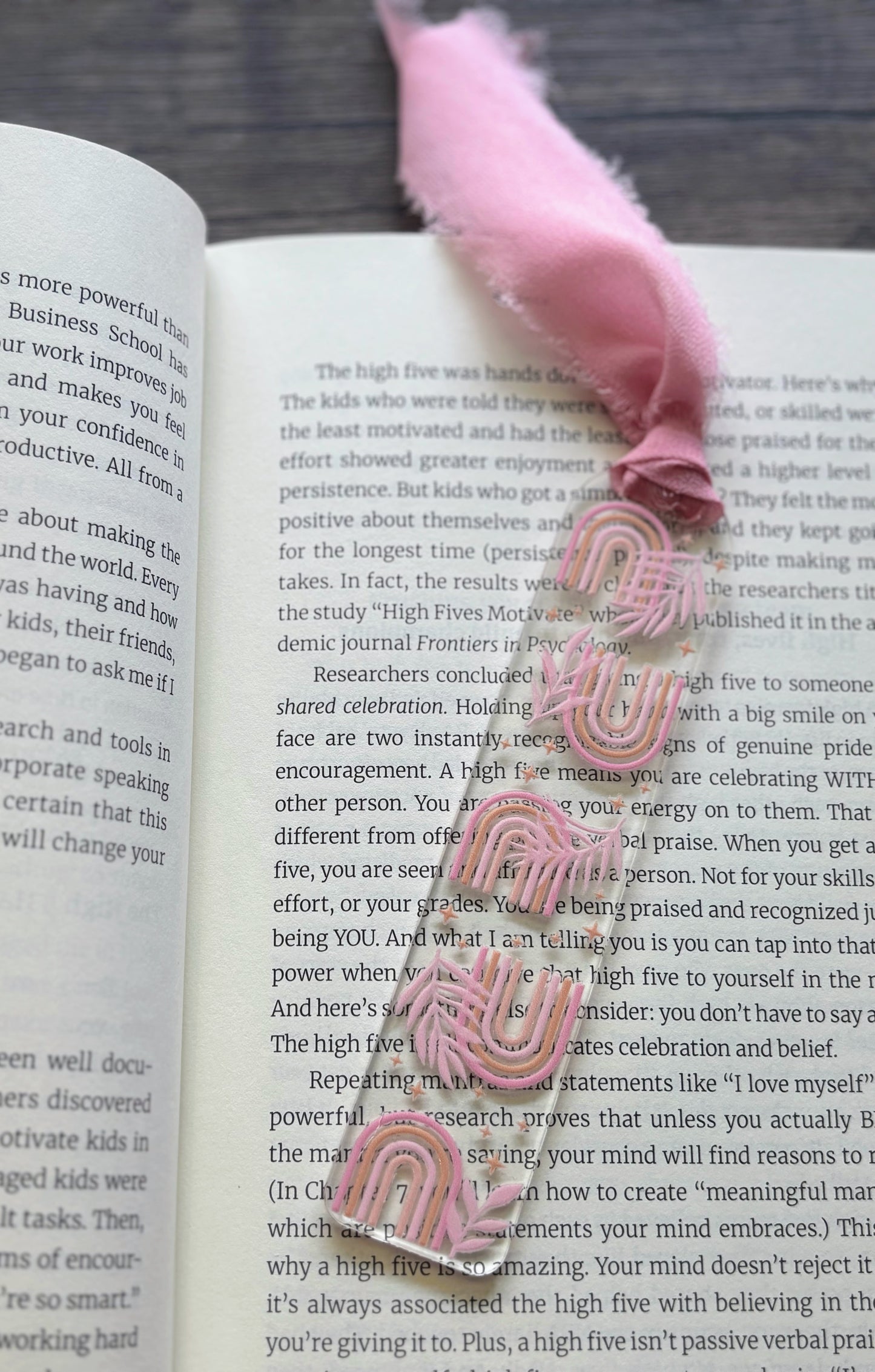 Pink Boho Rainbow Bookmark