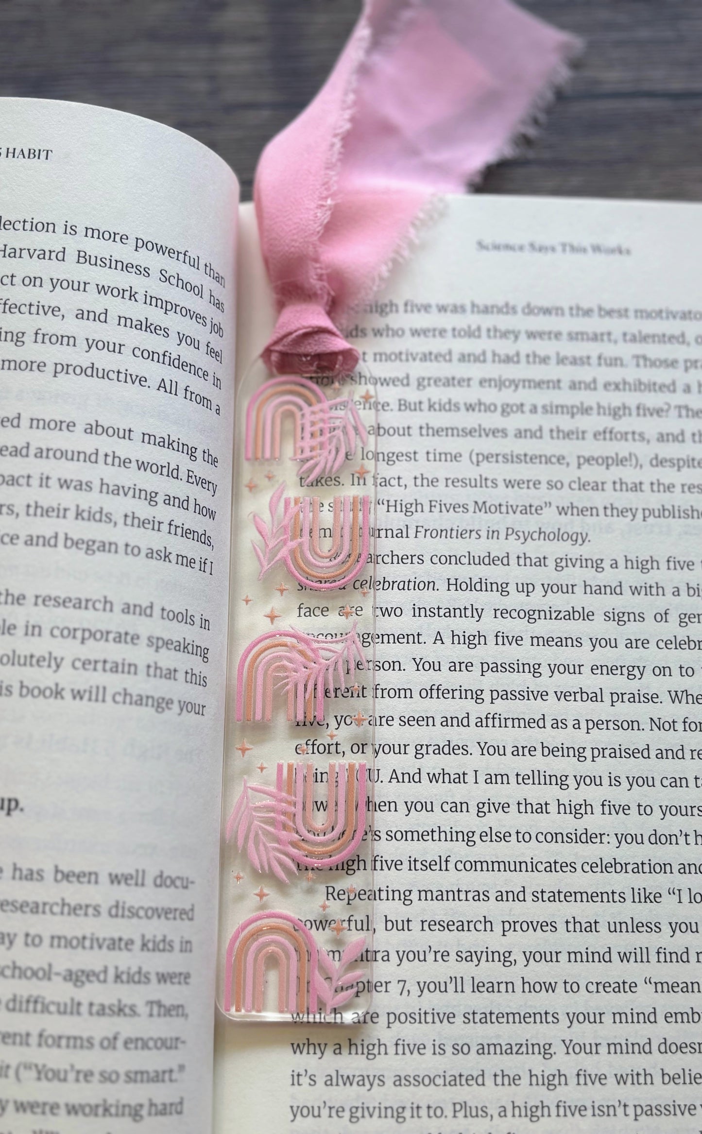 Pink Boho Rainbow Bookmark