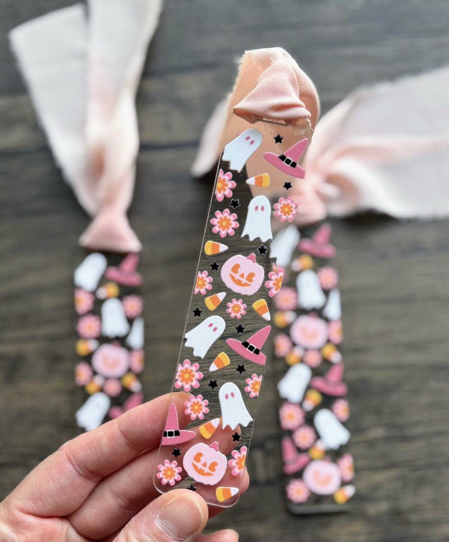 Pink Halloween Bookmark