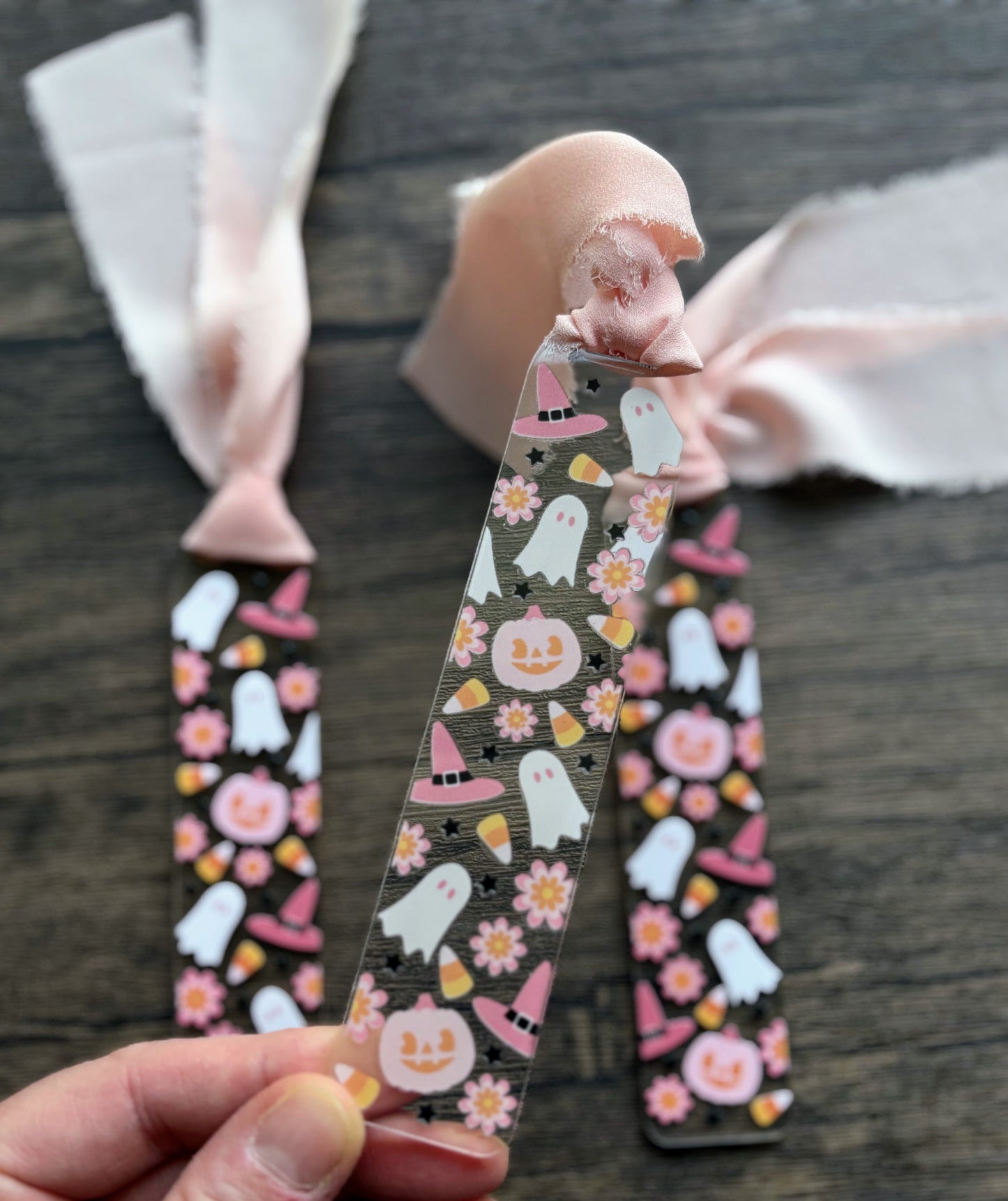 Pink Halloween Bookmark