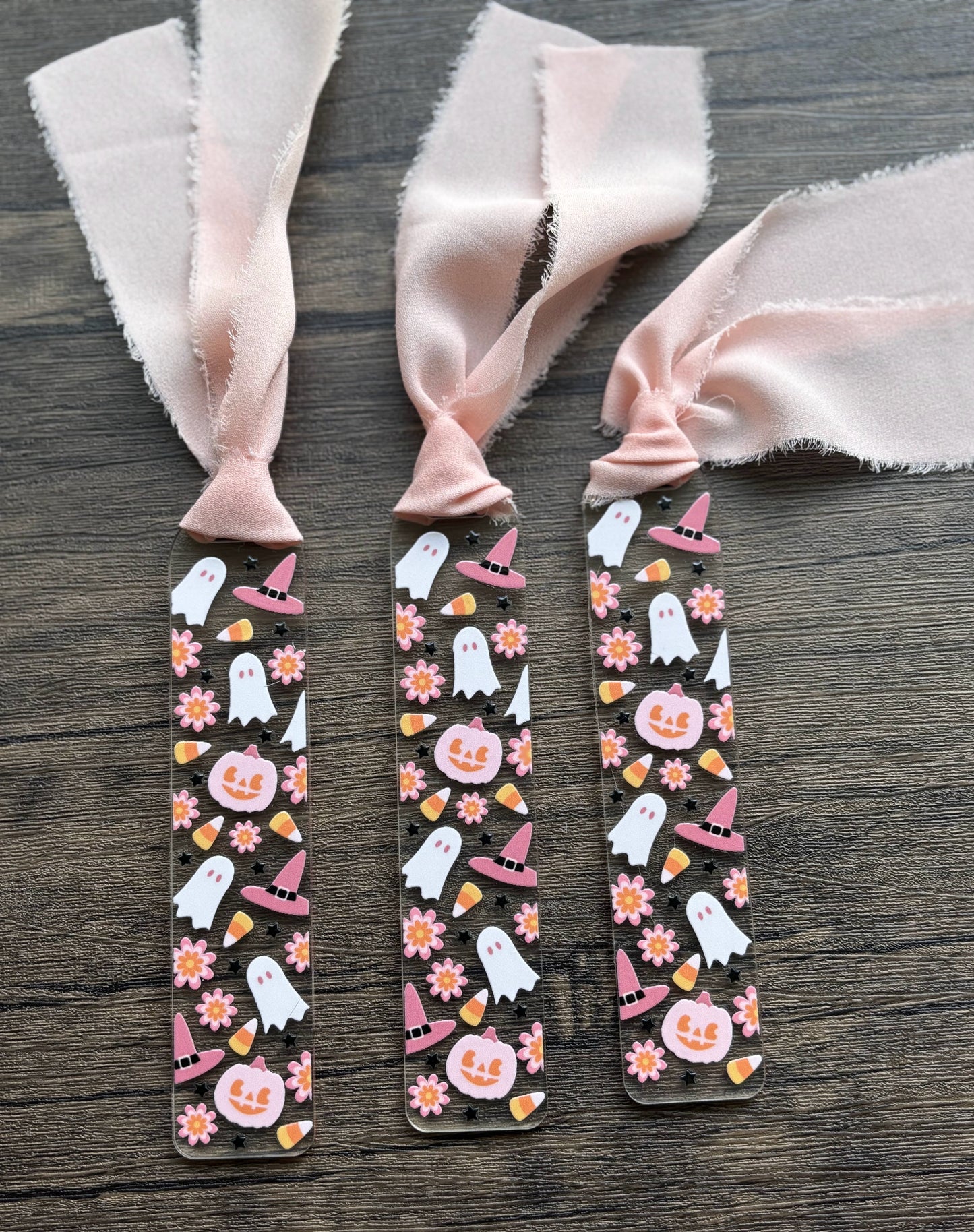 Pink Halloween Bookmark