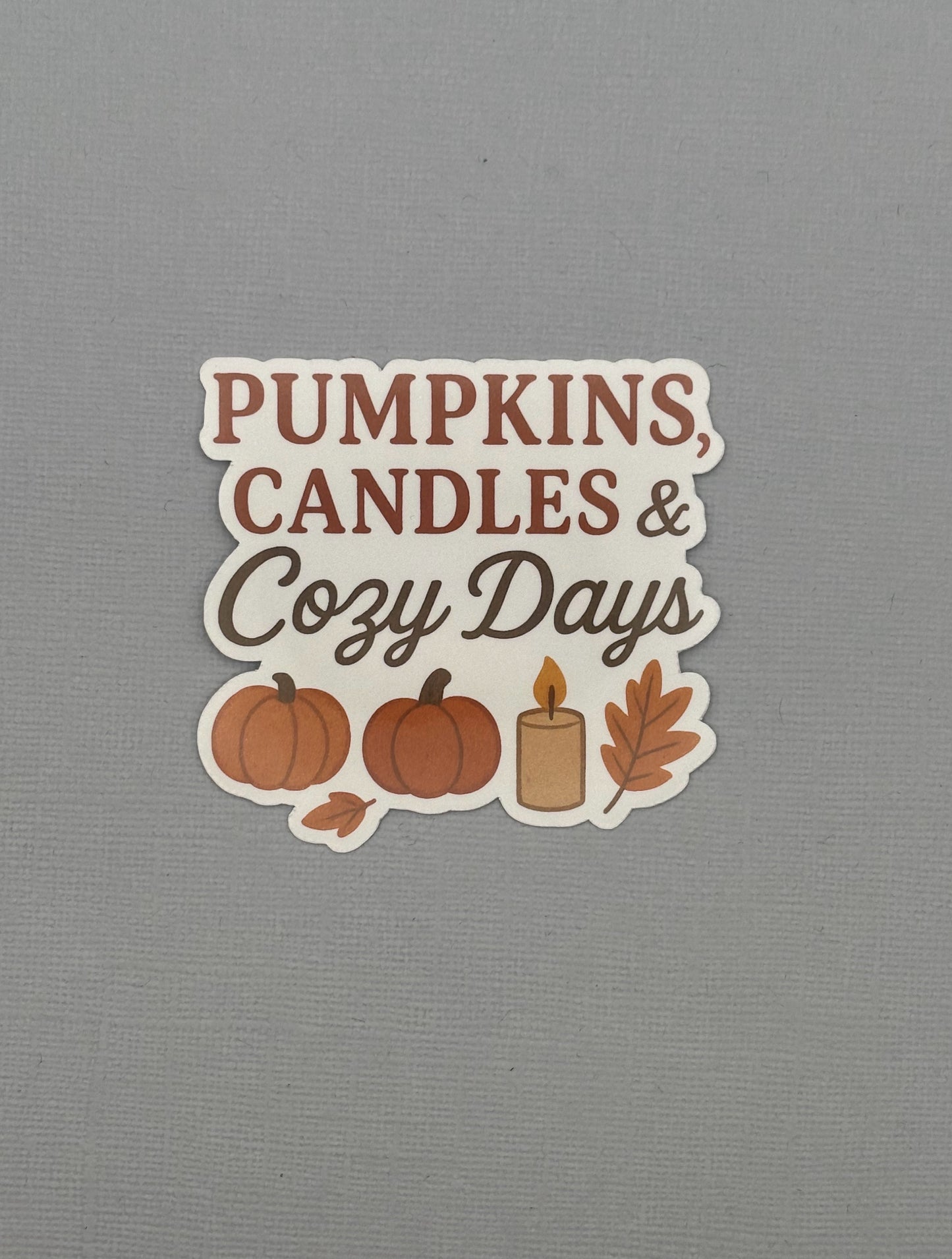 Pumpkin, Candles & Cozy Days Sticker