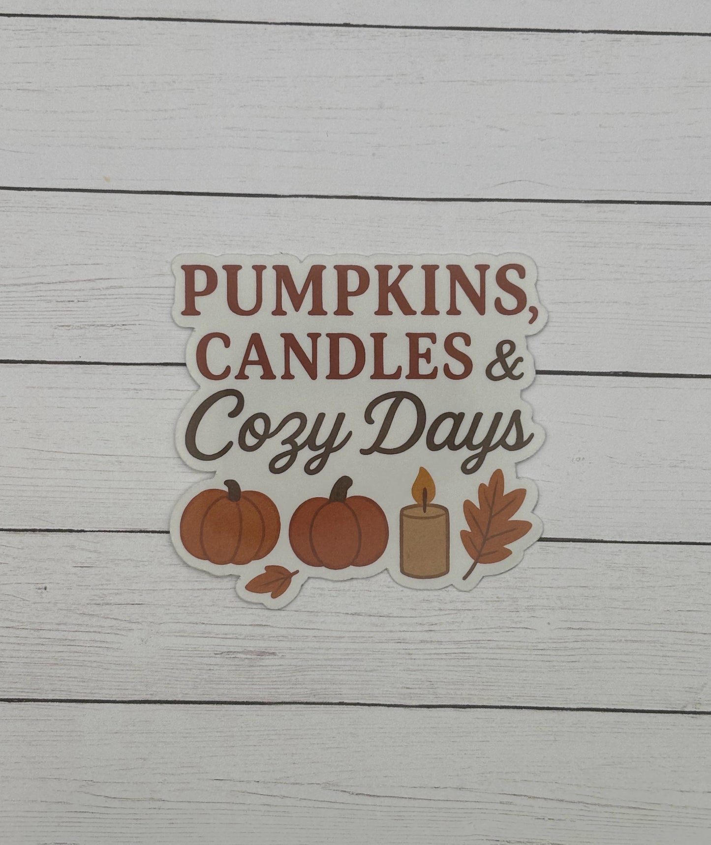 Pumpkin, Candles & Cozy Days Sticker