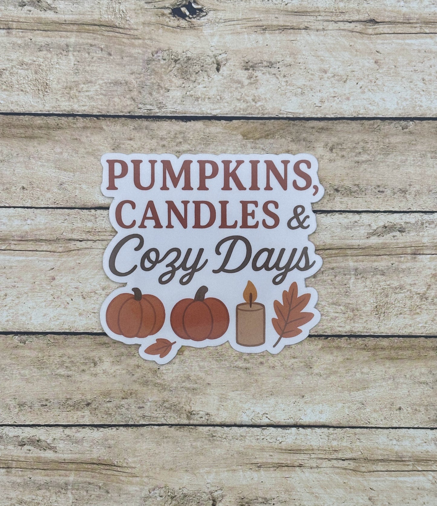 Pumpkin, Candles & Cozy Days Sticker