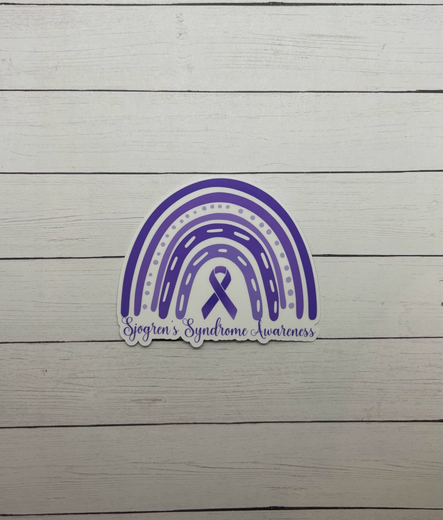 Sjogren's Syndrome Awareness Rainbow Sticker or Magnet