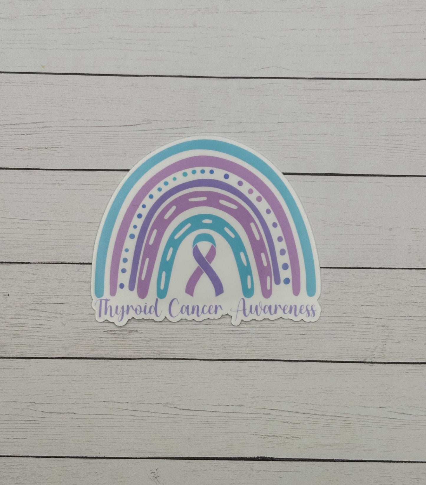 Thyroid Cancer Awareness Rainbow Sticker
