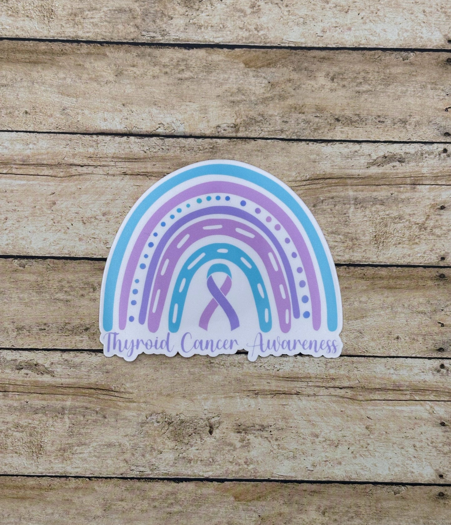 Thyroid Cancer Awareness Rainbow Sticker