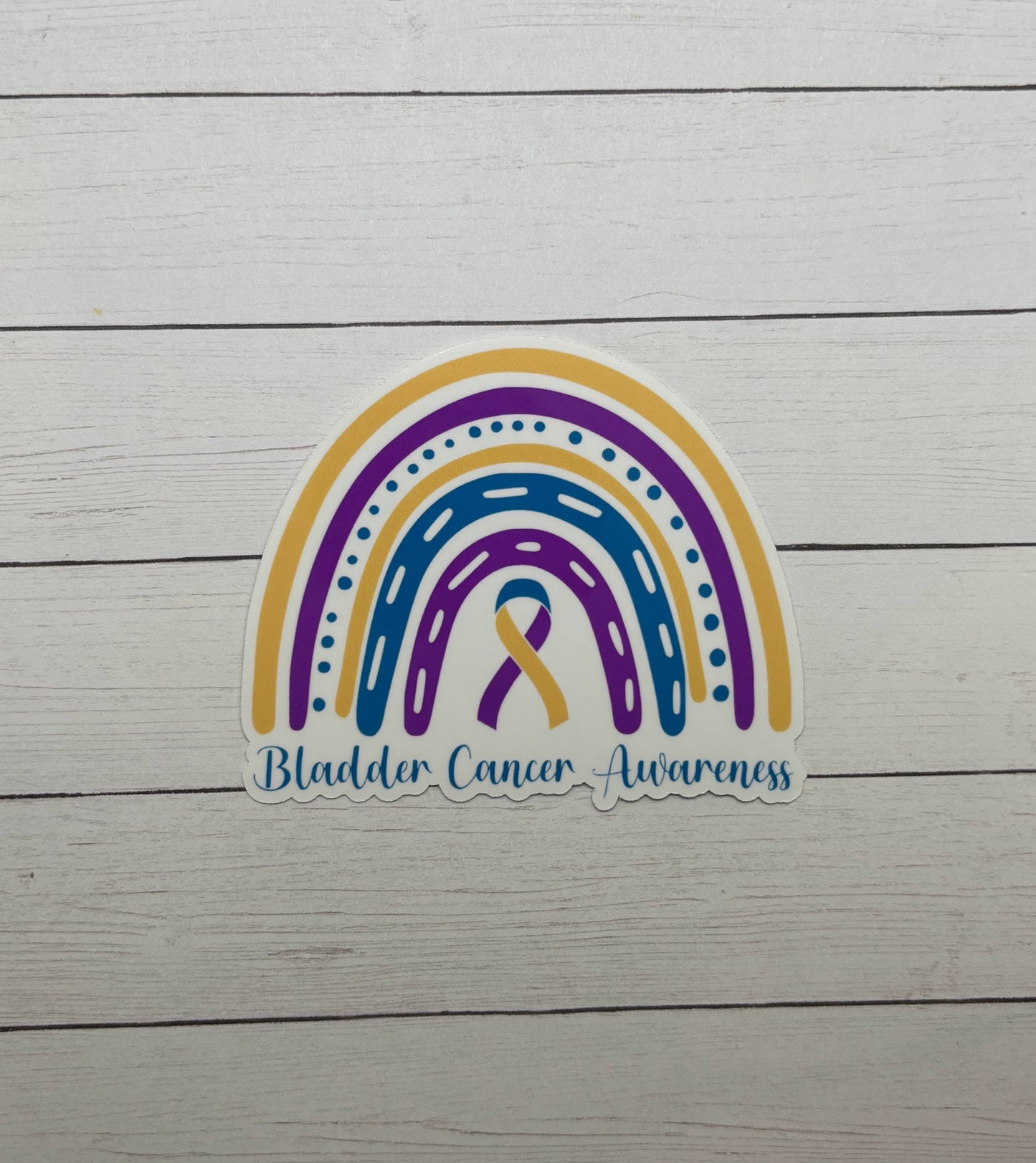 Bladder Cancer Awareness Rainbow Sticker or Magnet