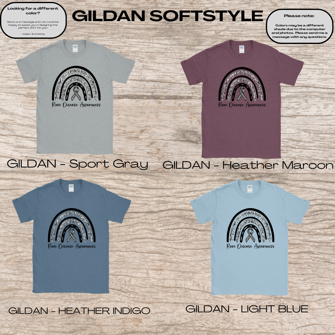Rare Disease Awareness Rainbow T-Shirt