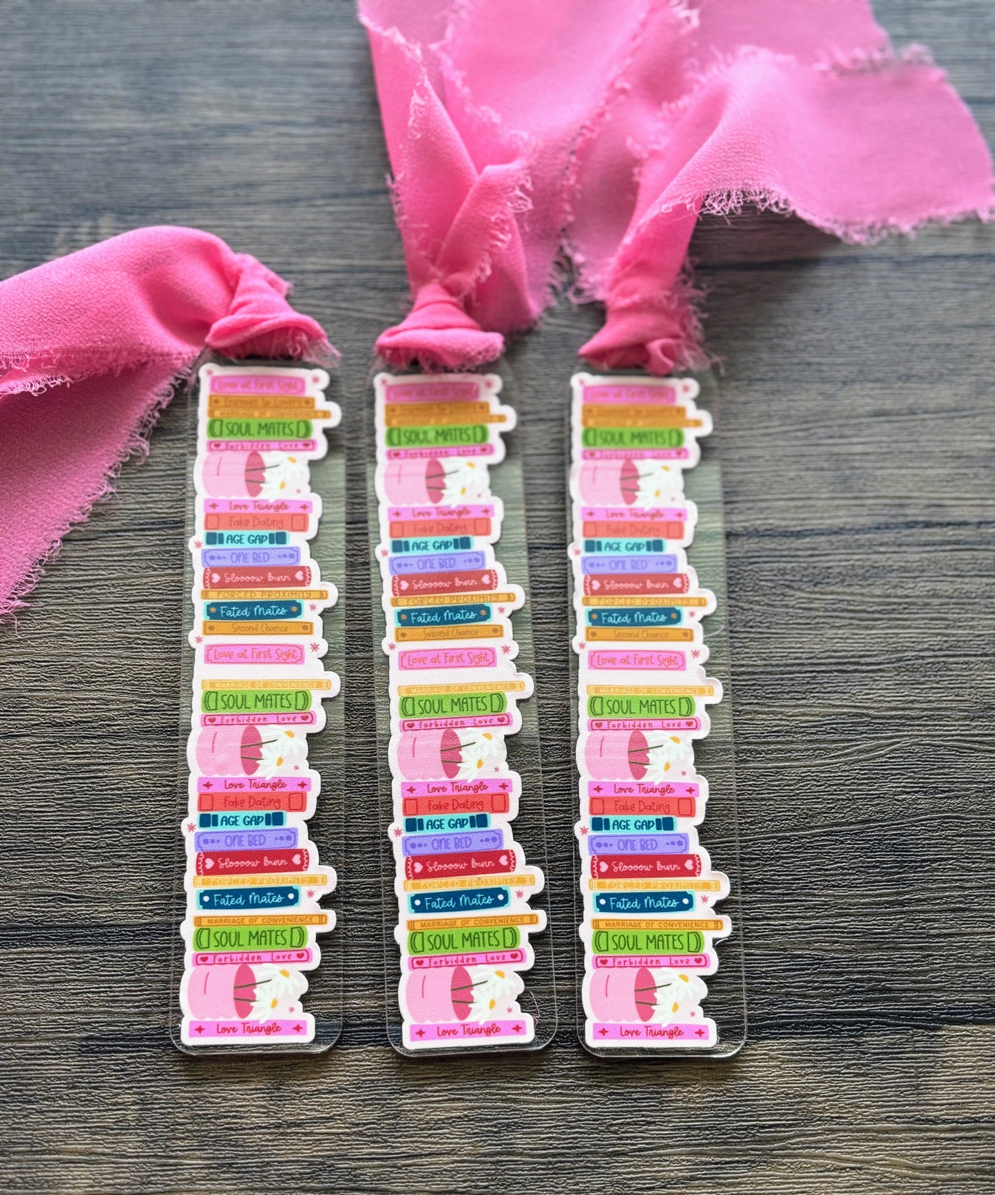Romance Genres Book Stack Bookmark