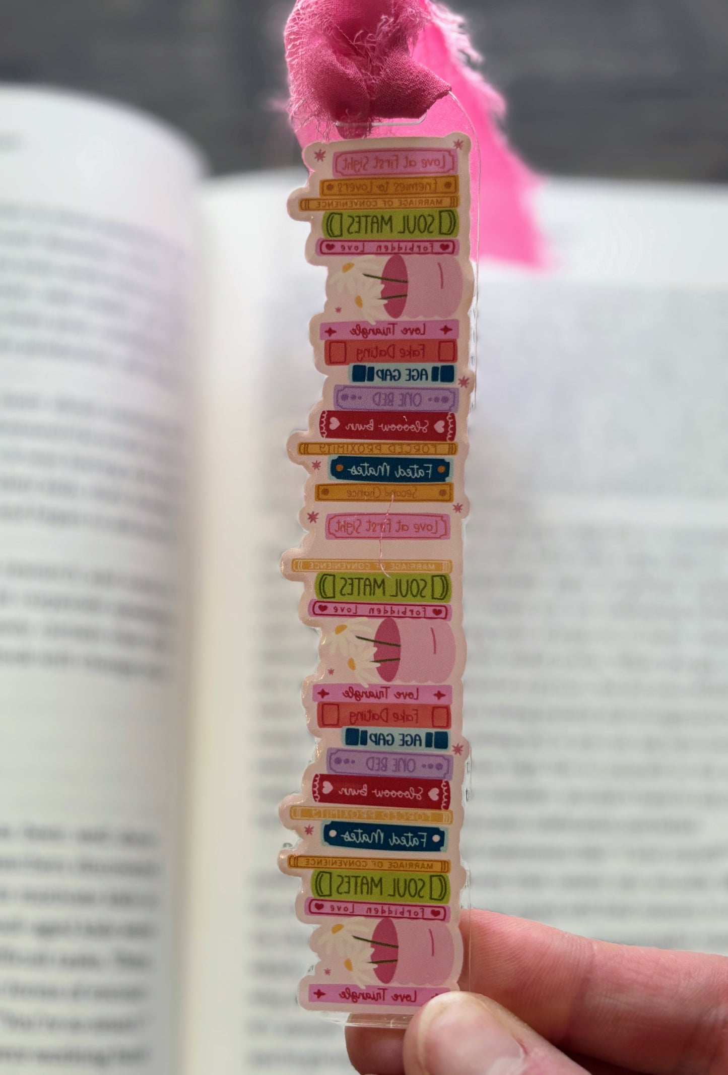 Romance Genres Book Stack Bookmark