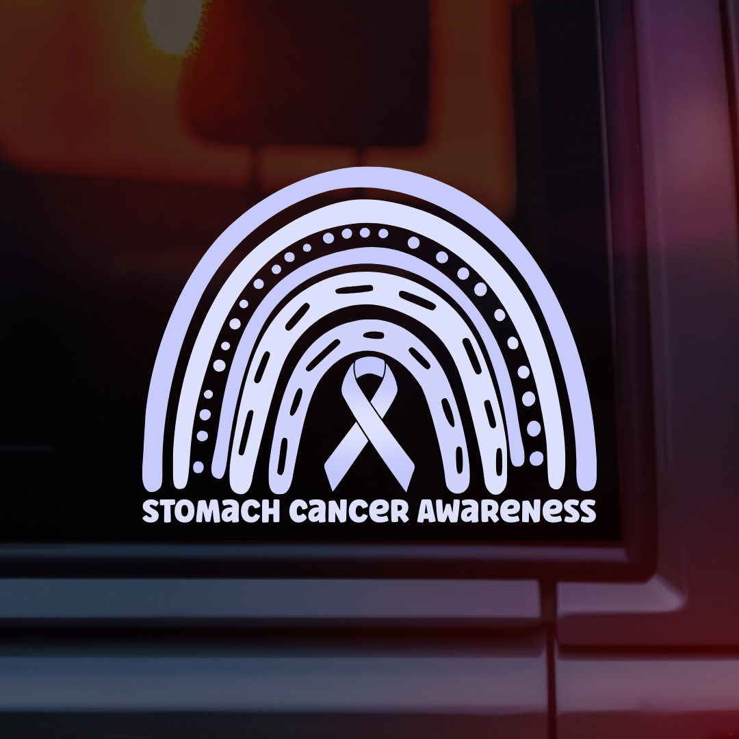 Stomach Cancer Awareness Rainbow Car Decal