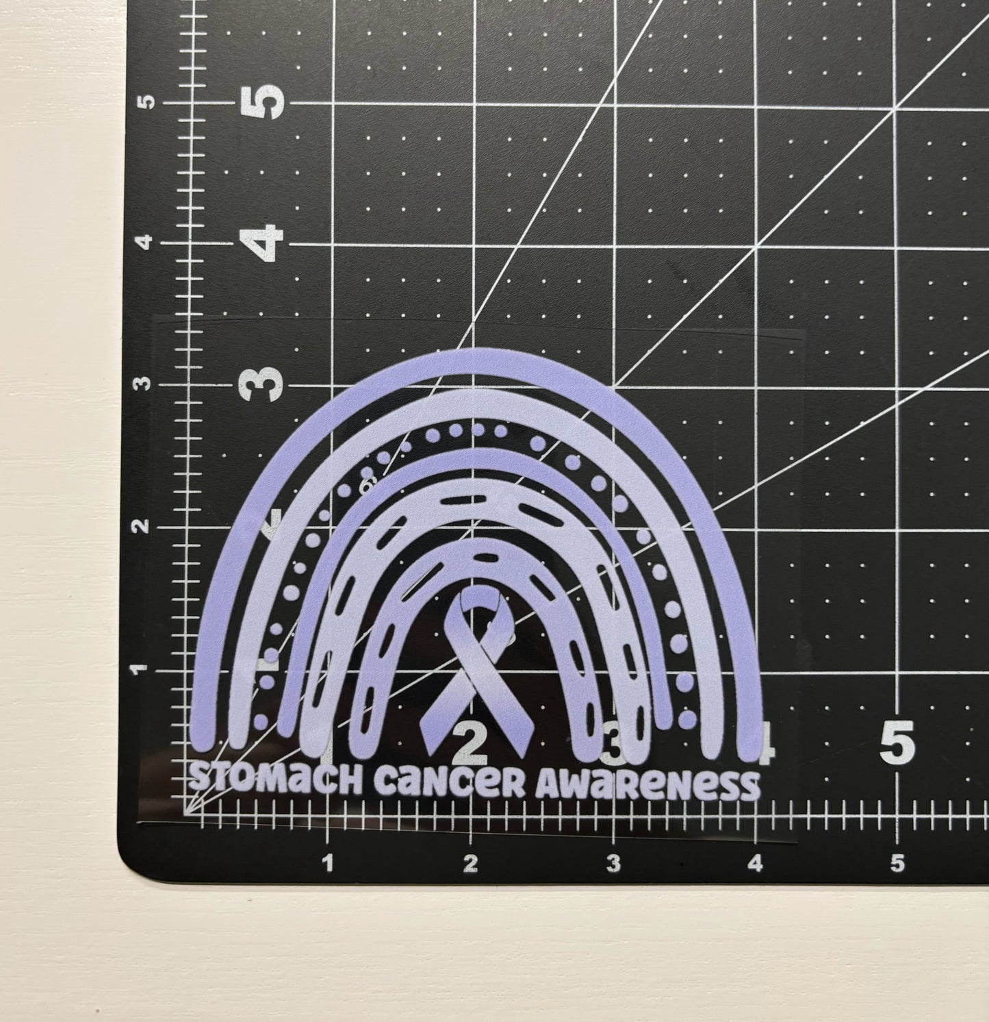 Stomach Cancer Awareness Rainbow Car Decal
