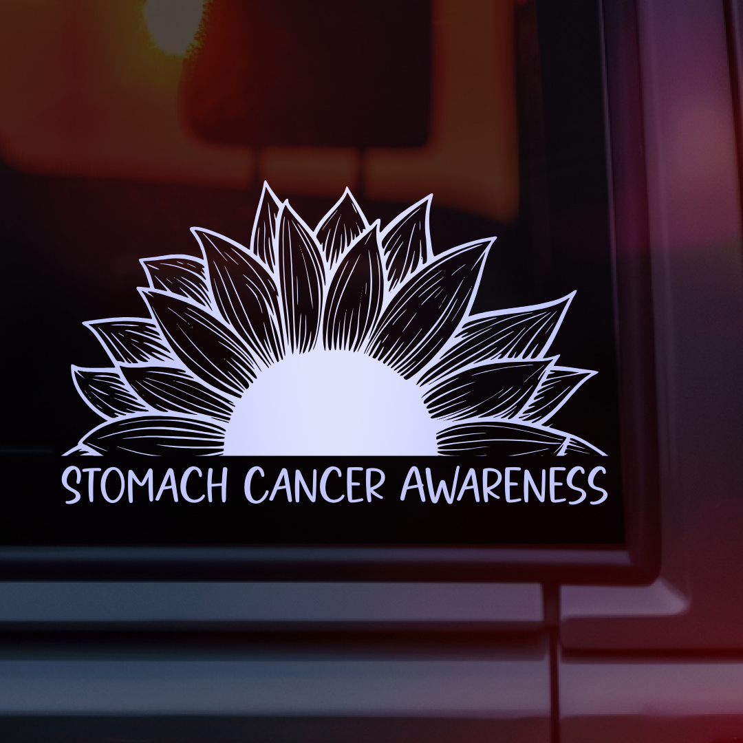Stomach Cancer Awareness Sunflower Car Decal