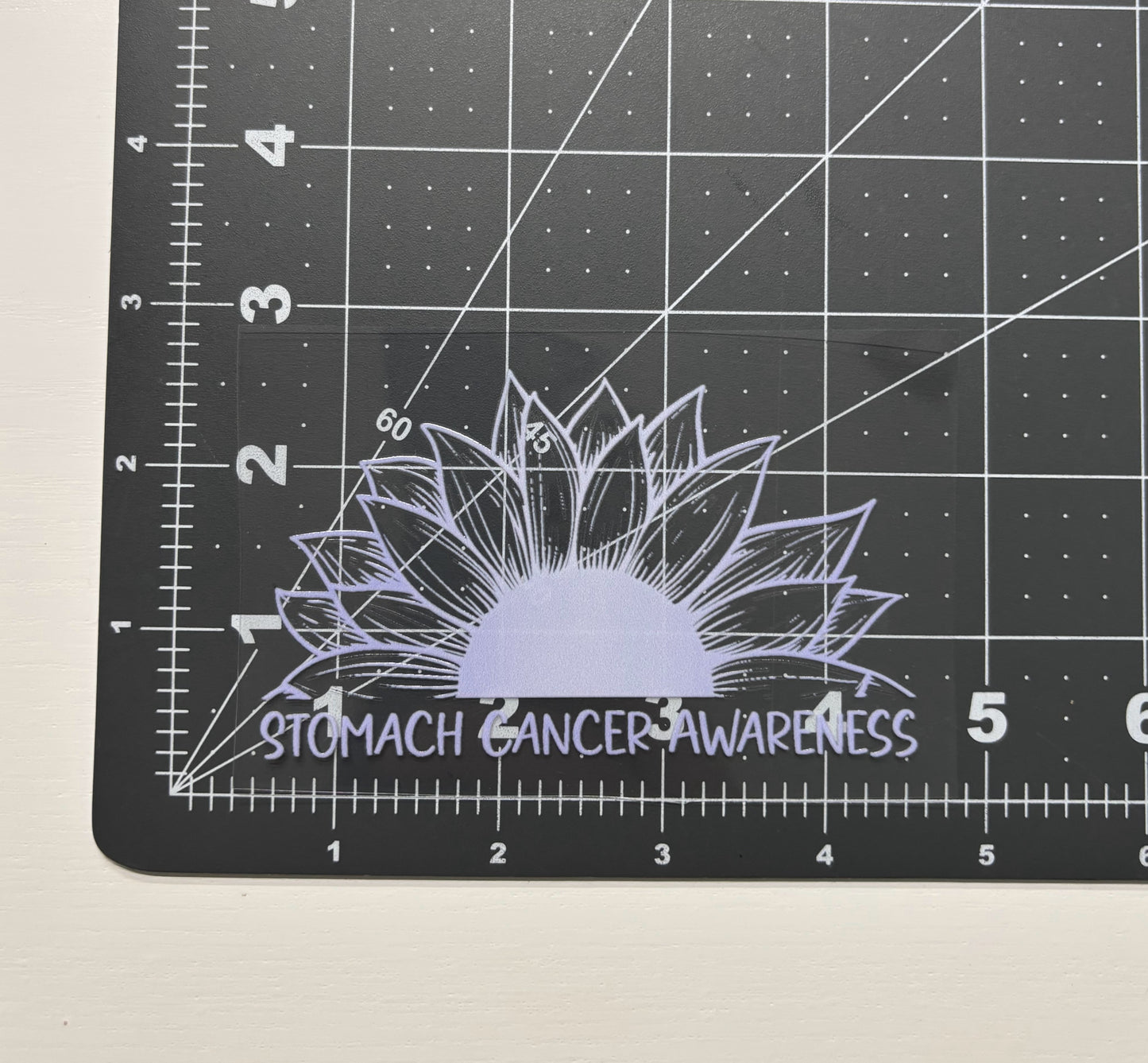 Stomach Cancer Awareness Sunflower Car Decal