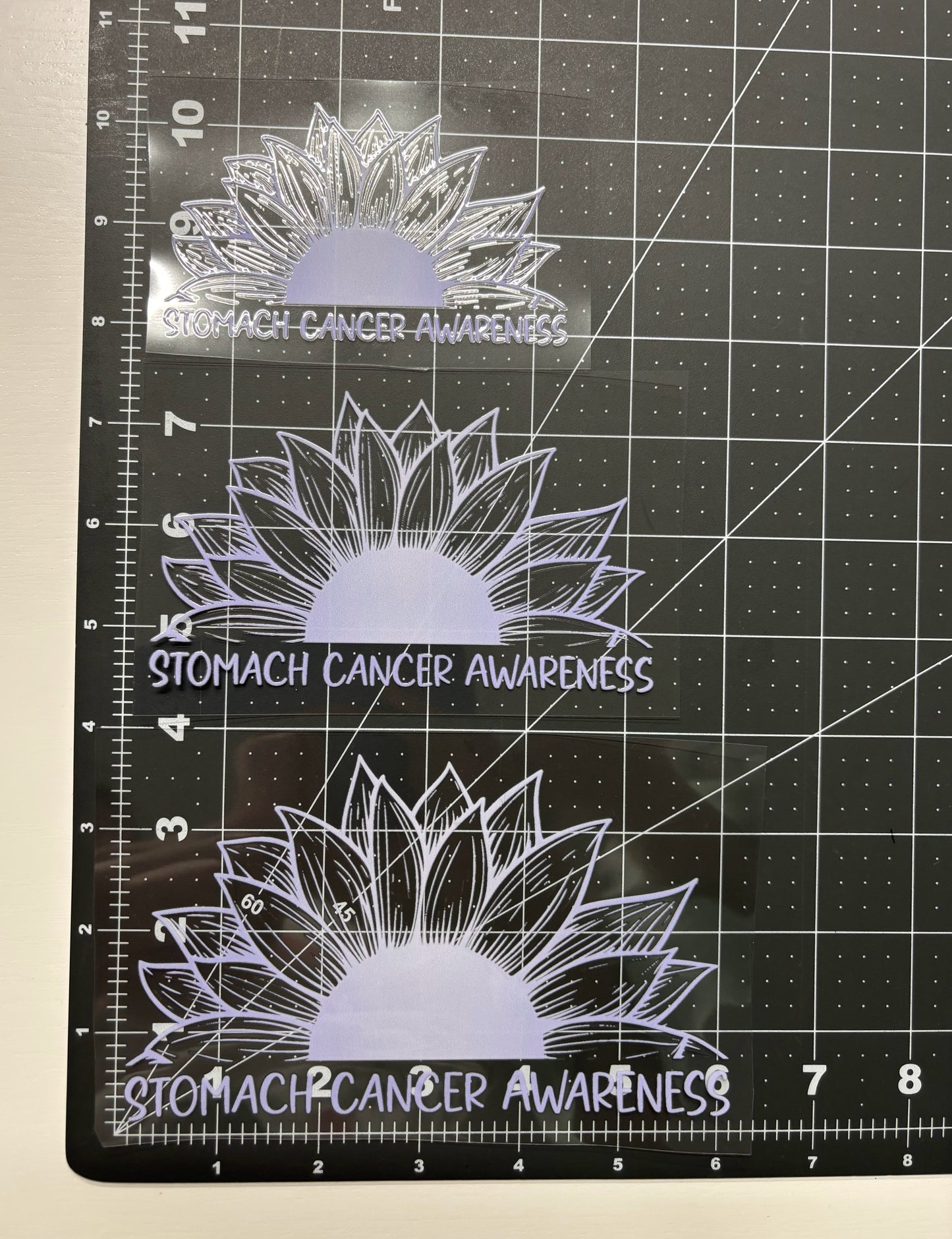 Stomach Cancer Awareness Sunflower Car Decal