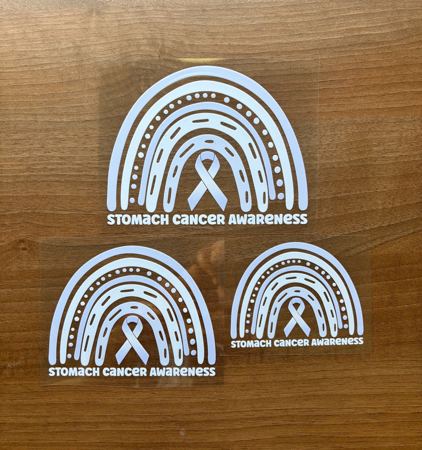 Stomach Cancer Awareness Rainbow Car Decal