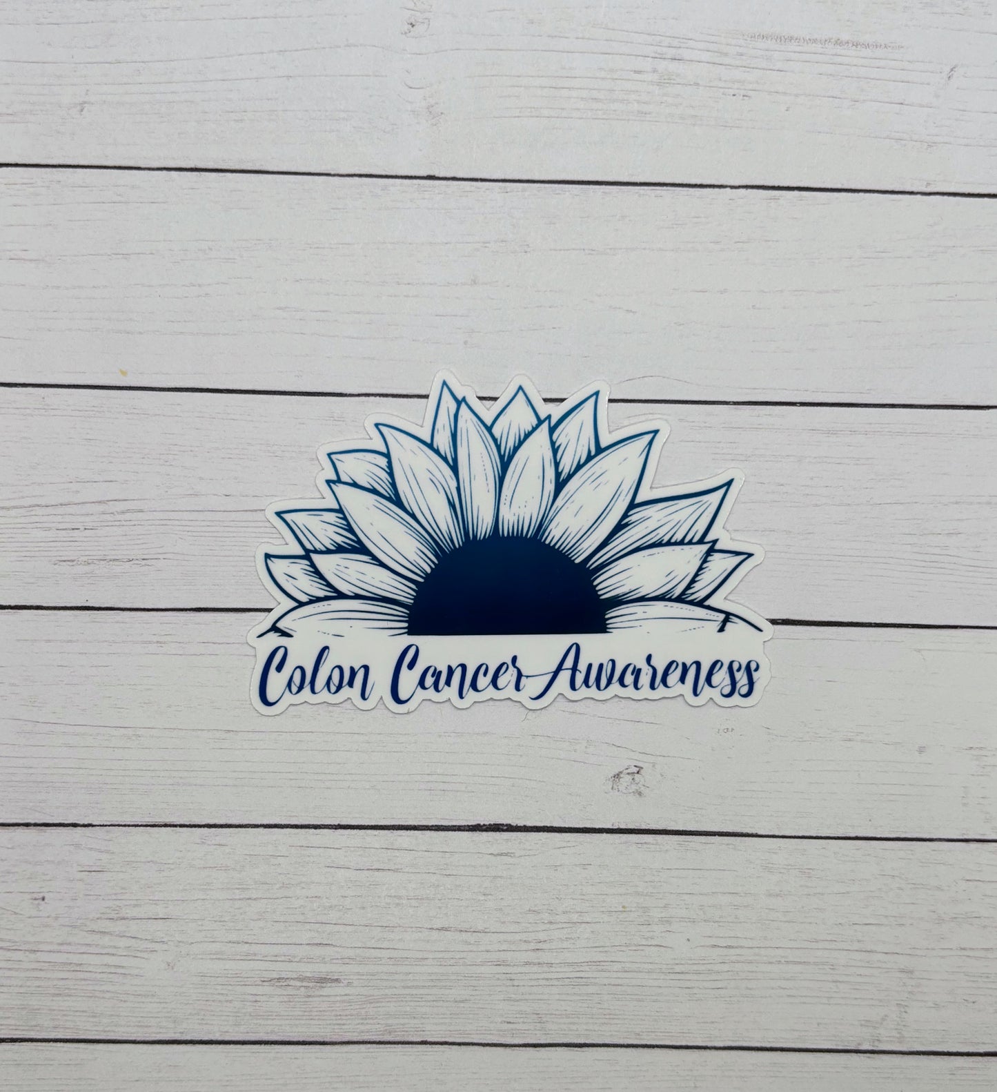 Colon Cancer Awareness Sunflower Sticker