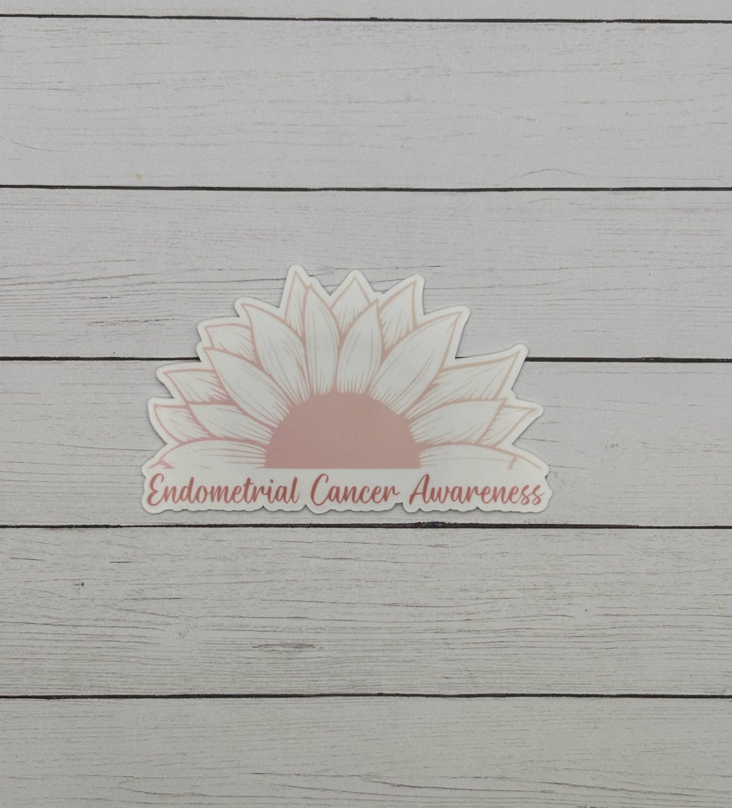 Endometrial Cancer Awareness Sunflower Sticker or Magnet
