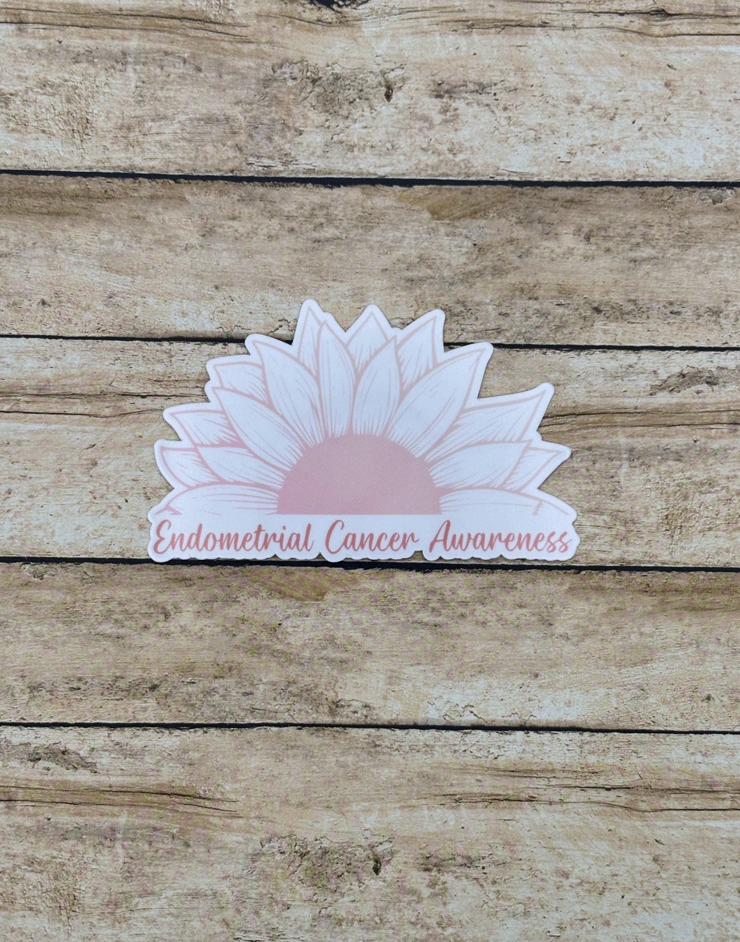 Endometrial Cancer Awareness Sunflower Sticker