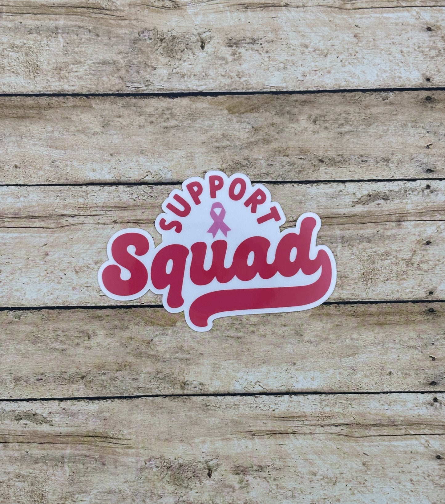 Support Squad with Ribbon Pink Sticker