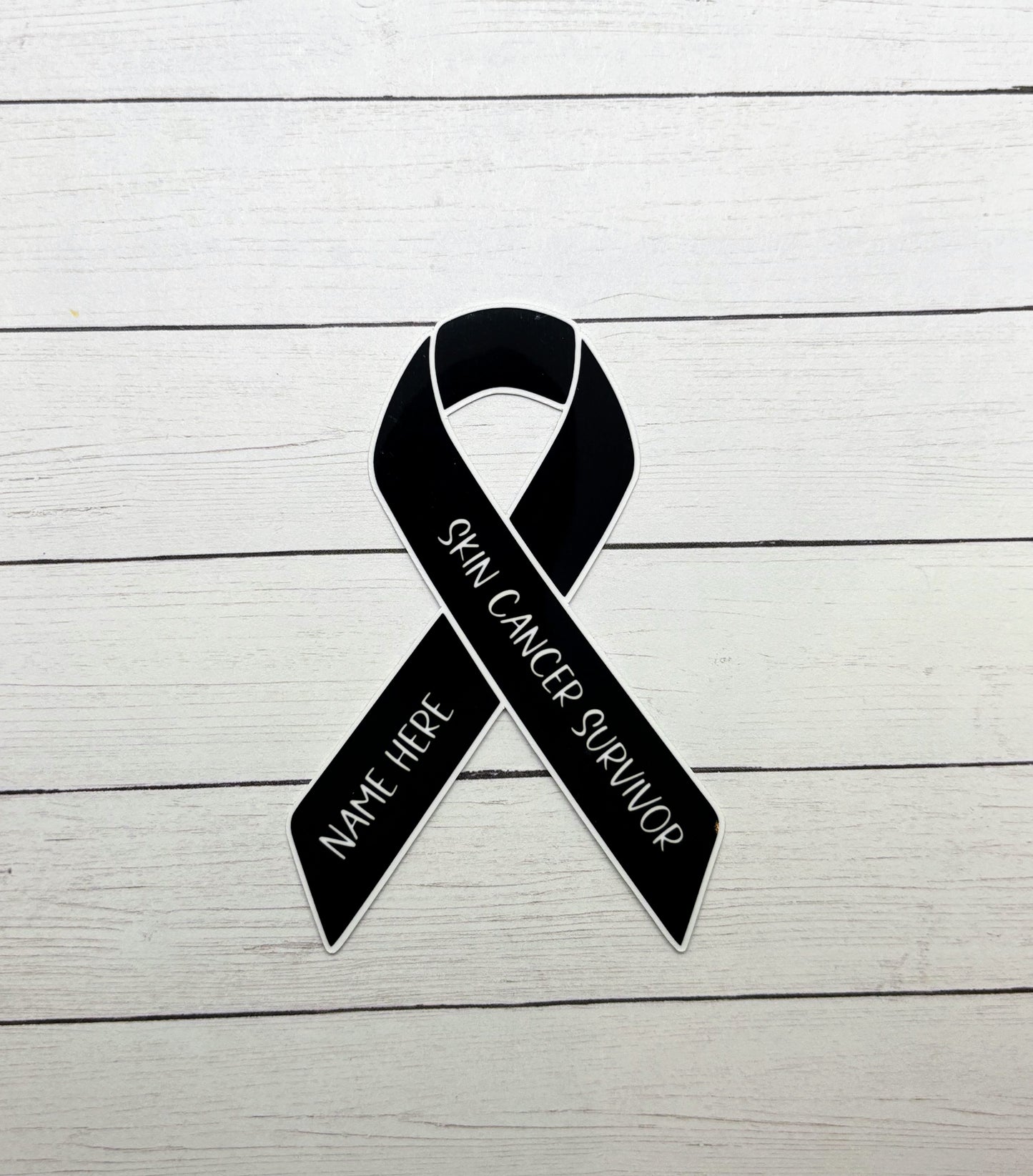 Skin Cancer Survivor Custom Ribbon Sticker