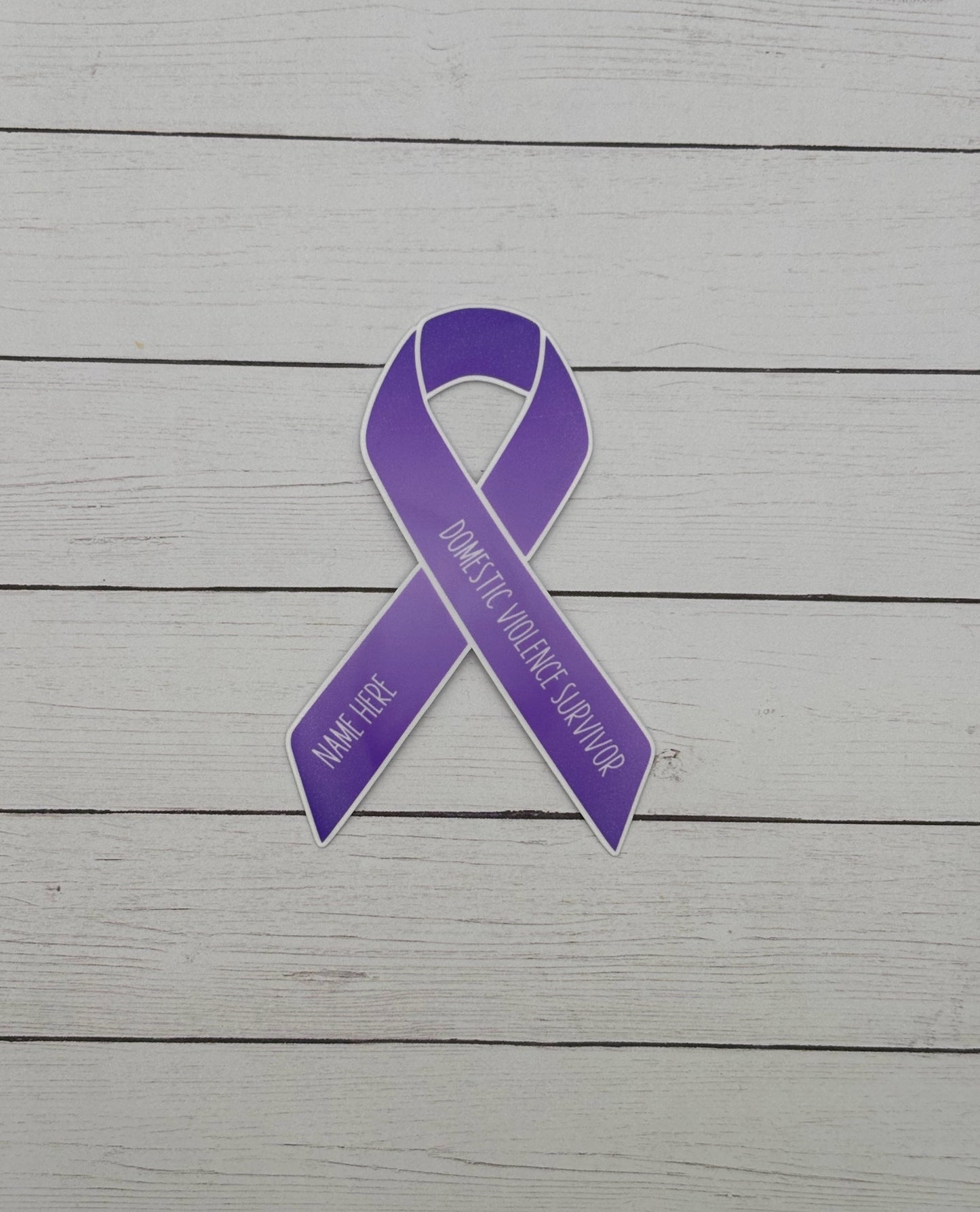 Domestic Violence Survivor Custom Ribbon Sticker