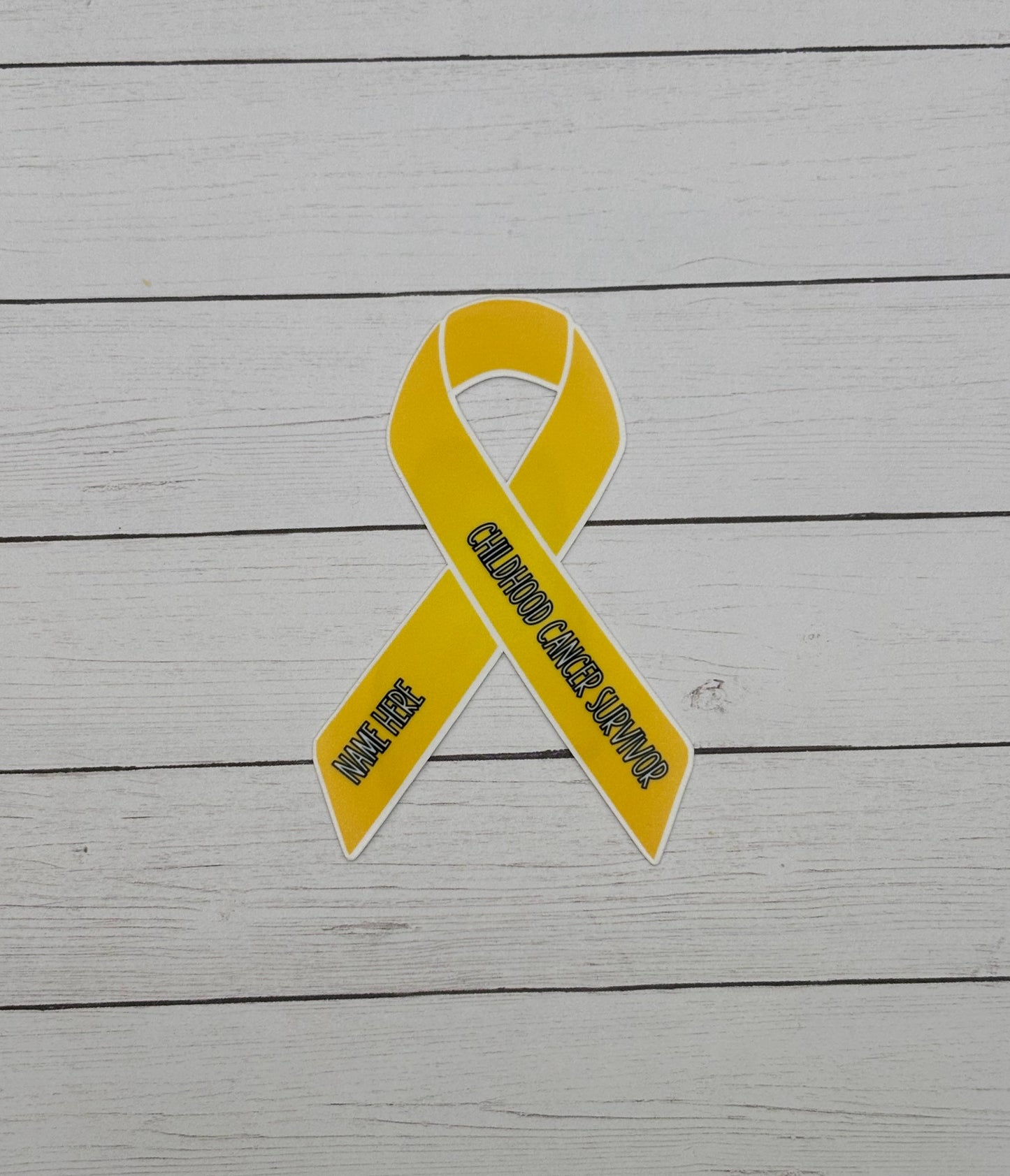Childhood Cancer Survivor Custom Ribbon Sticker