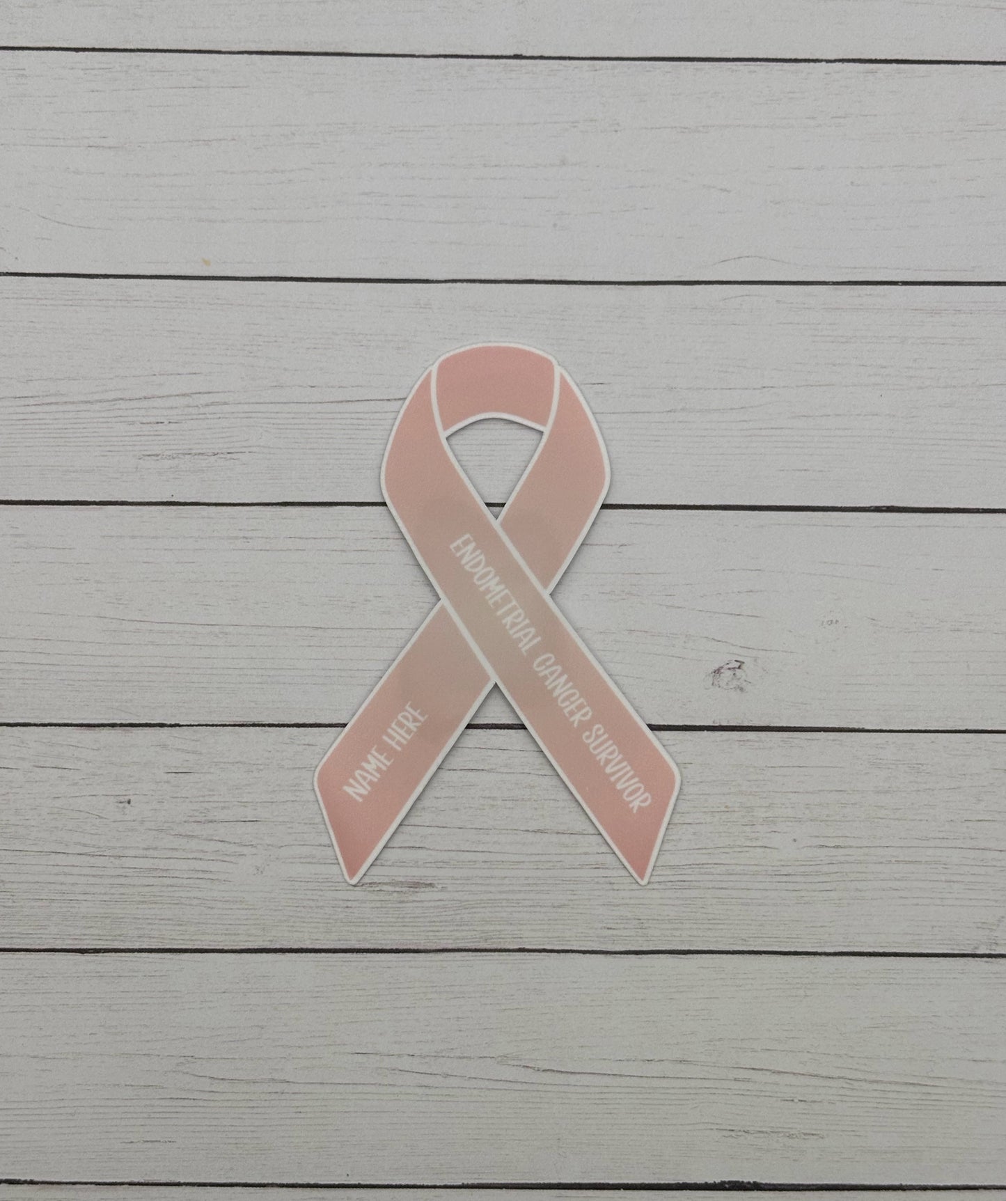 Endometrial Cancer Survivor Custom Ribbon Sticker