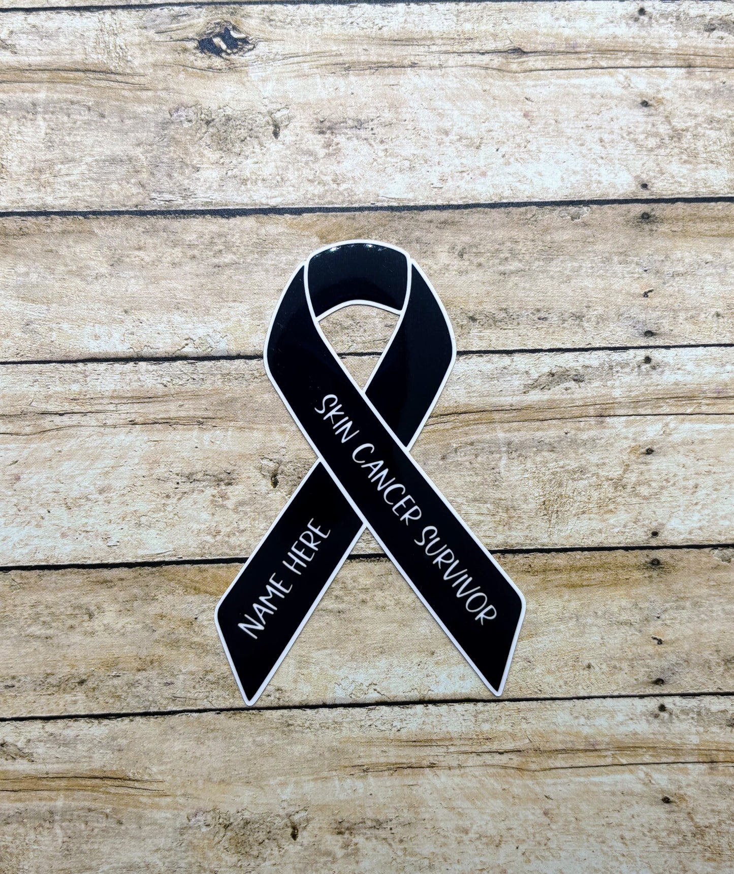 Skin Cancer Survivor Custom Ribbon Sticker