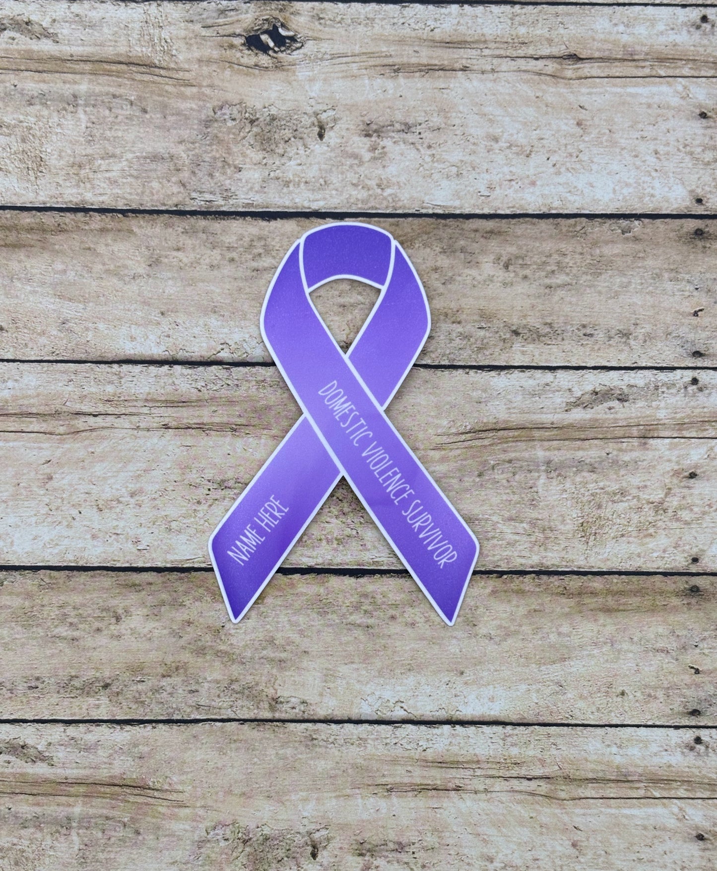 Domestic Violence Survivor Custom Ribbon Sticker