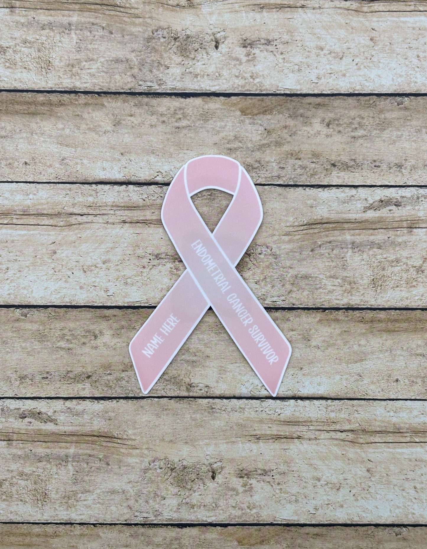 Endometrial Cancer Survivor Custom Ribbon Sticker