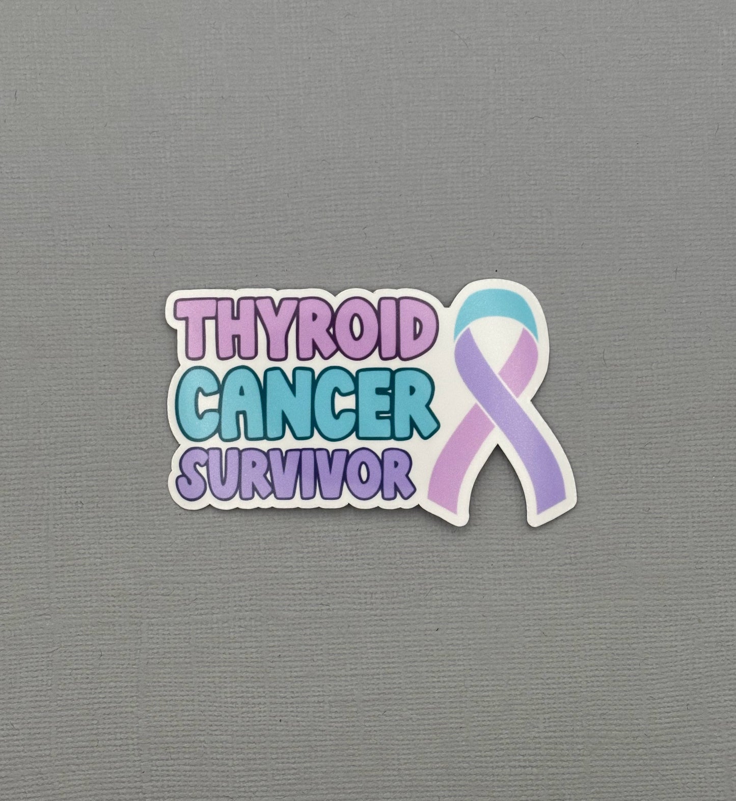Thyroid Cancer Survivor with Ribbon Sticker