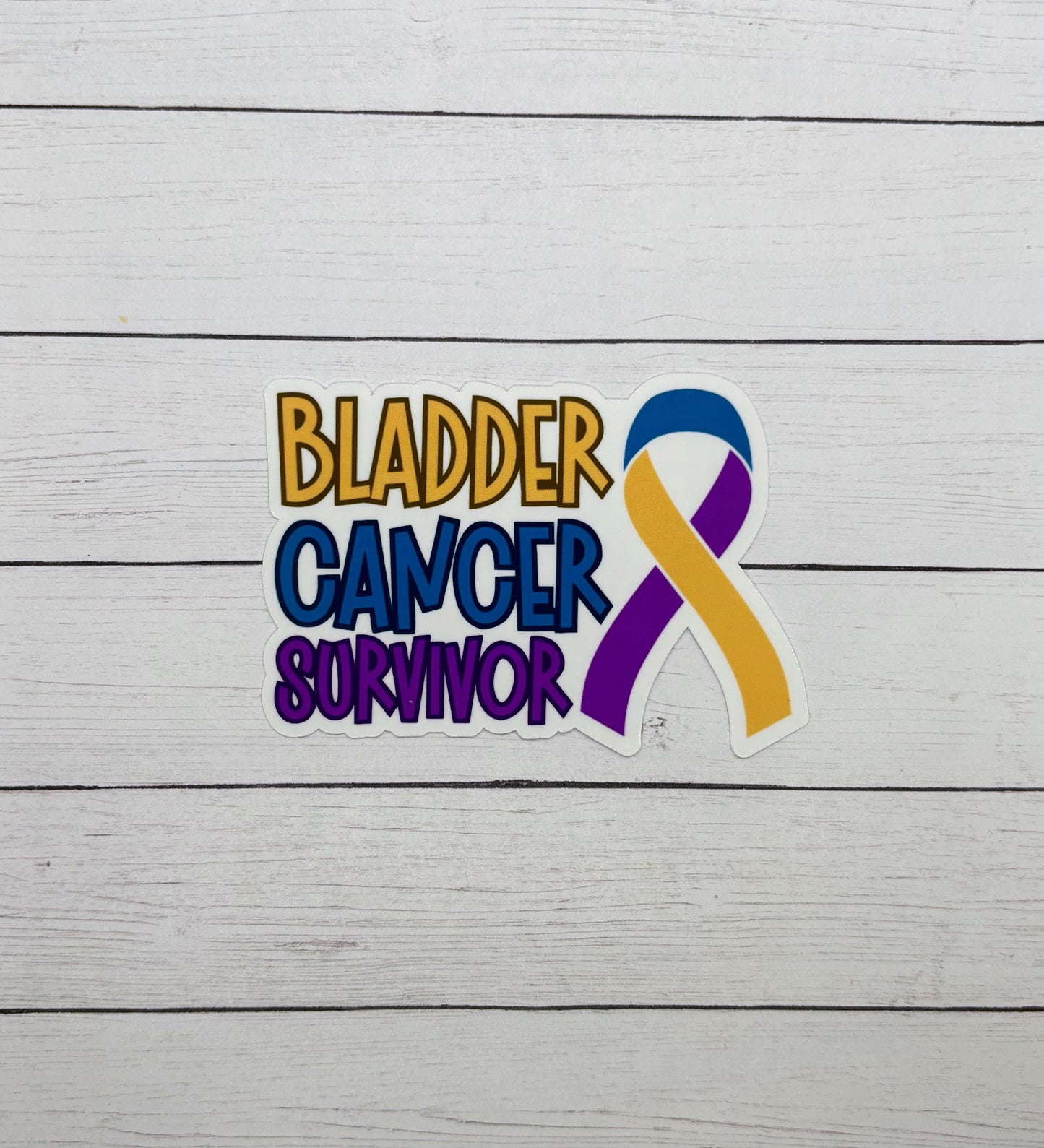 Bladder Cancer Survivor with Ribbon Sticker or Magnet