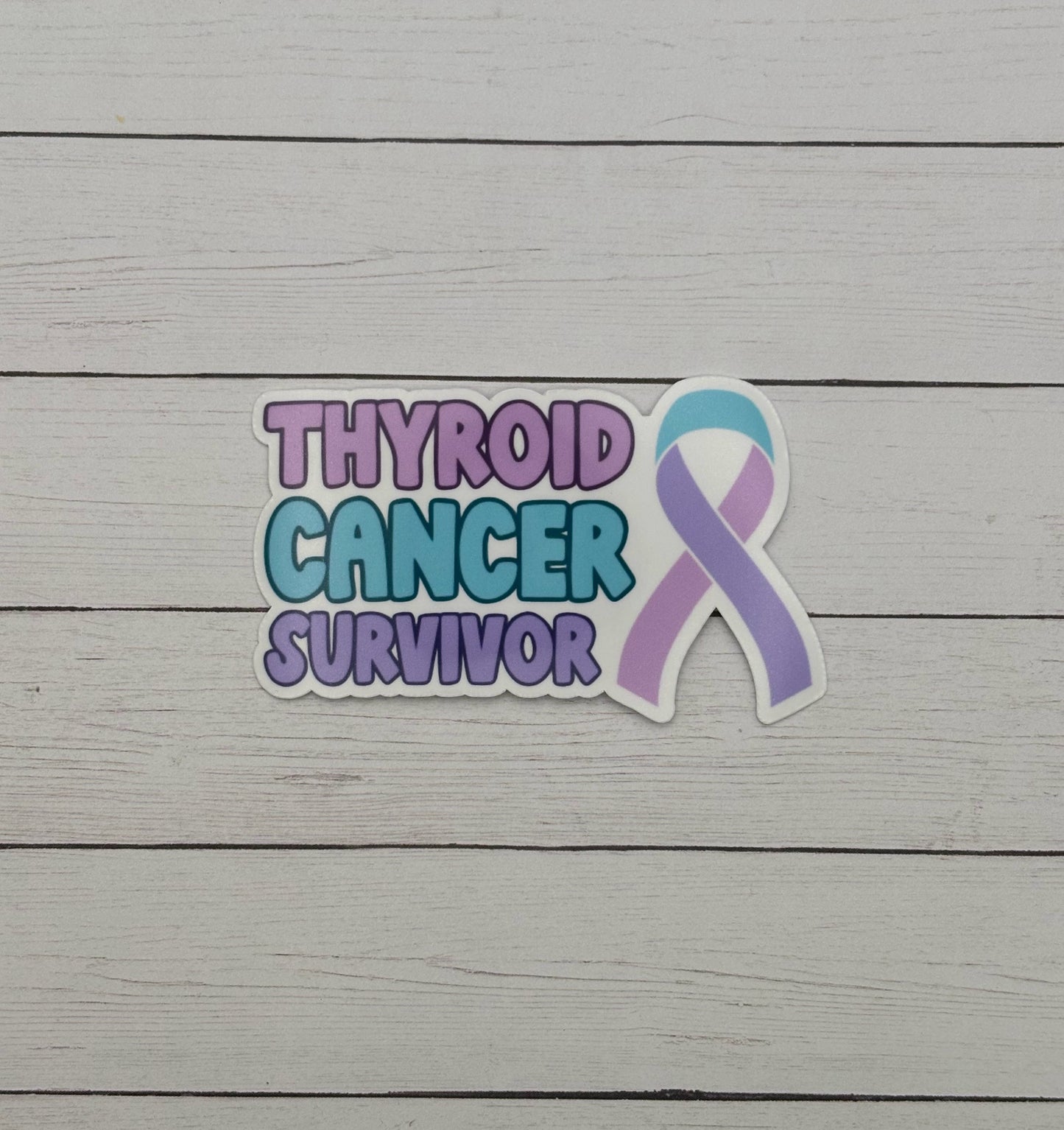 Thyroid Cancer Survivor with Ribbon Sticker
