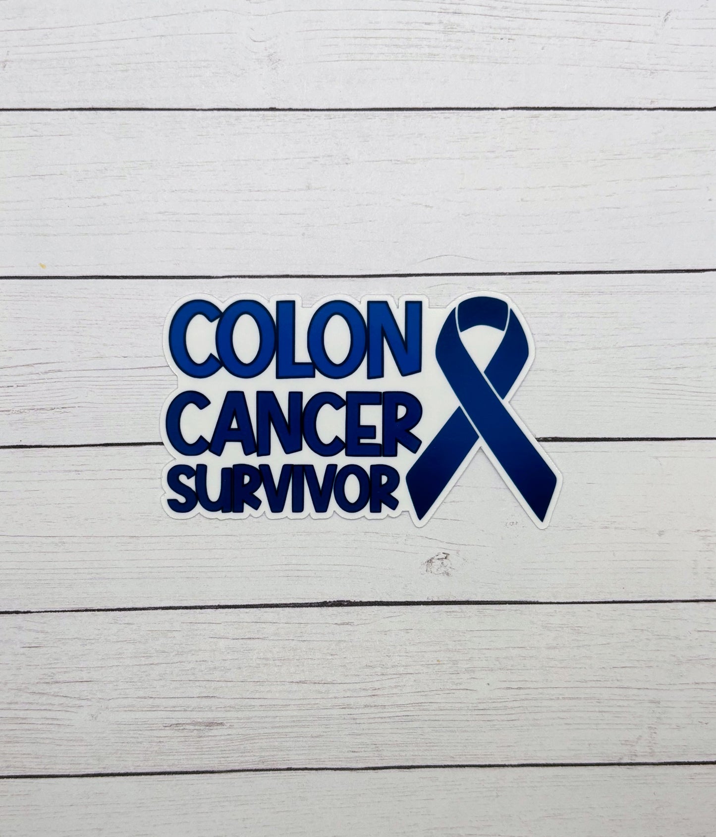 Colon Cancer Survivor with Ribbon Sticker