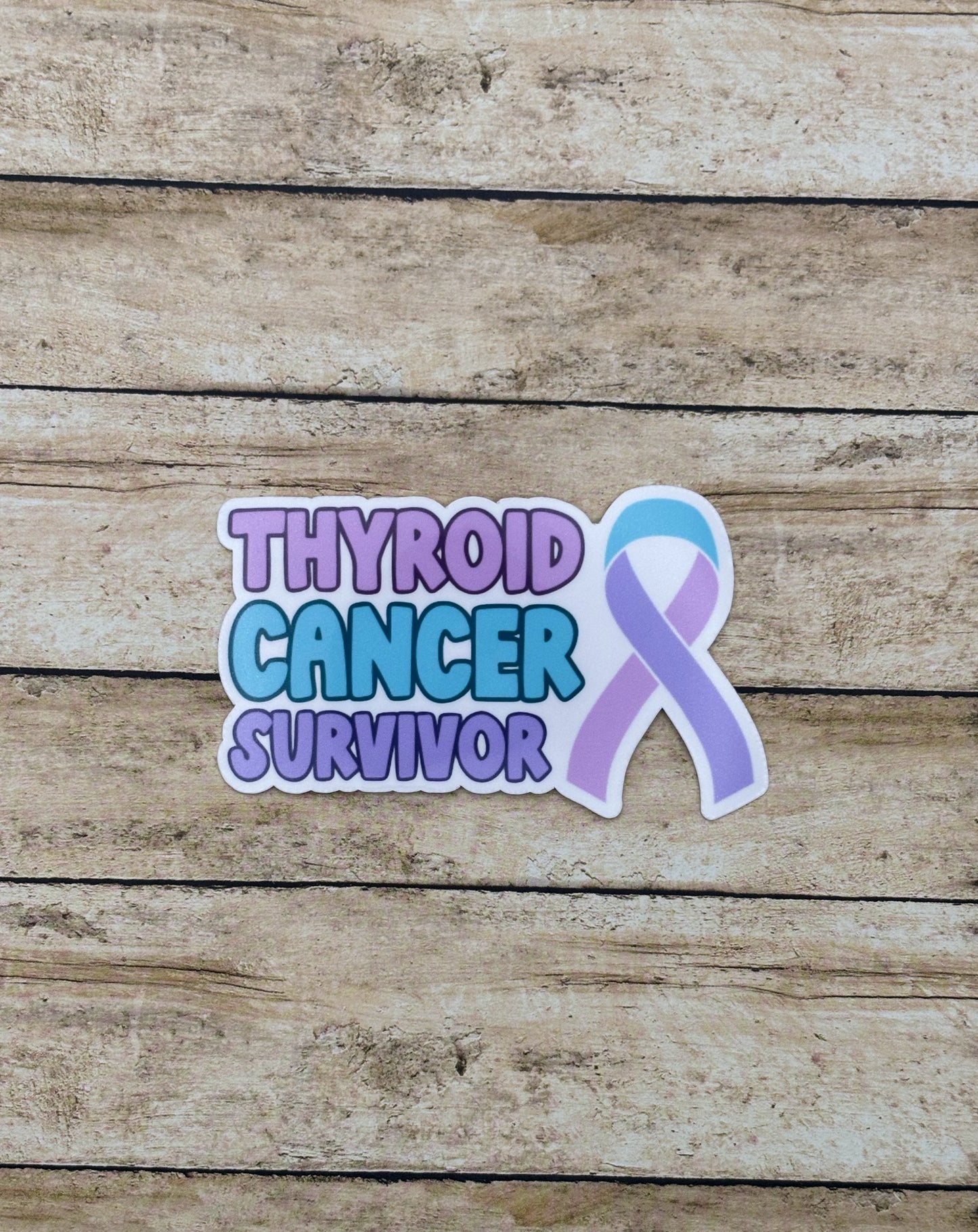 Thyroid Cancer Survivor with Ribbon Sticker