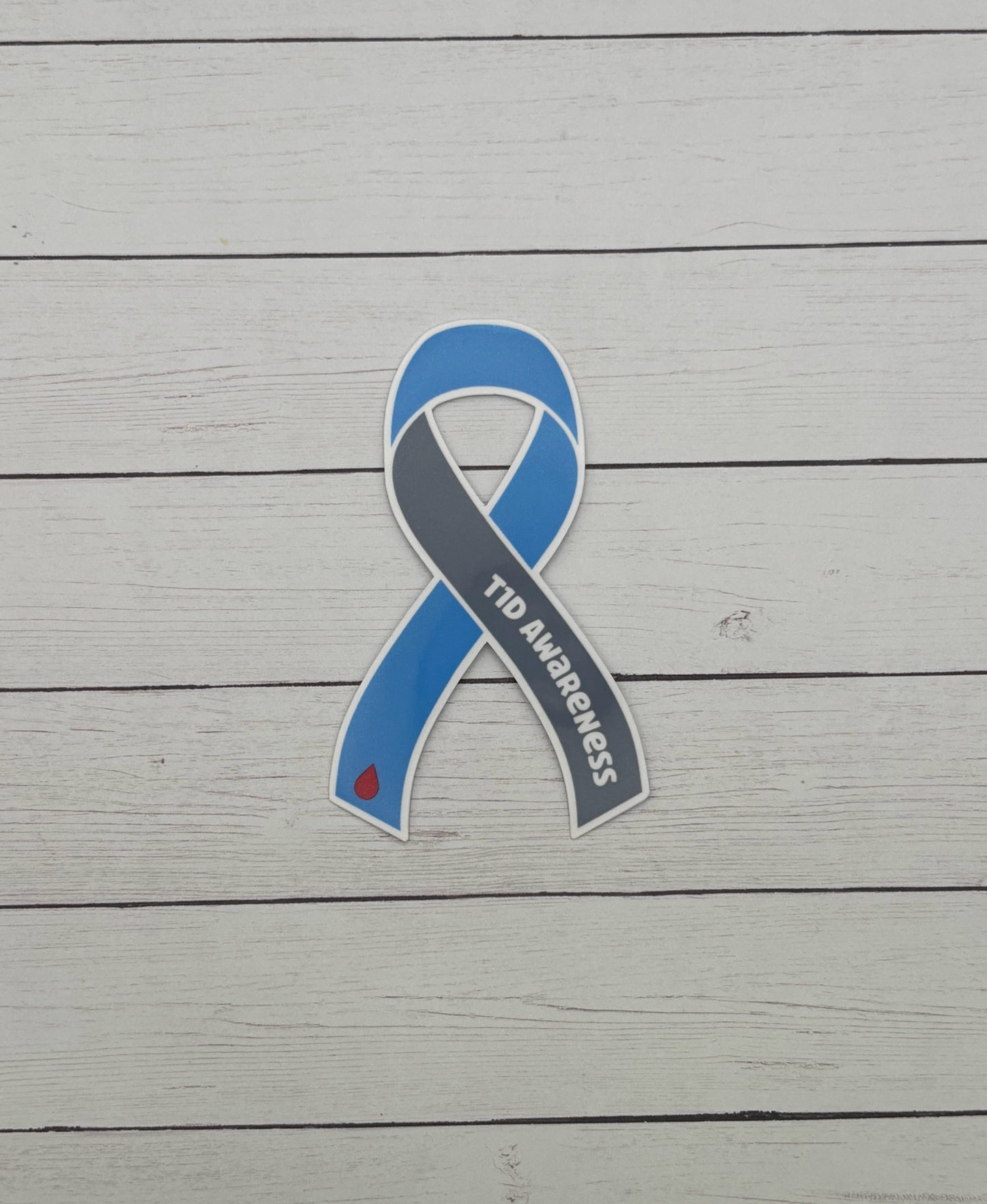 T1D Diabetes Awareness Ribbon Sticker