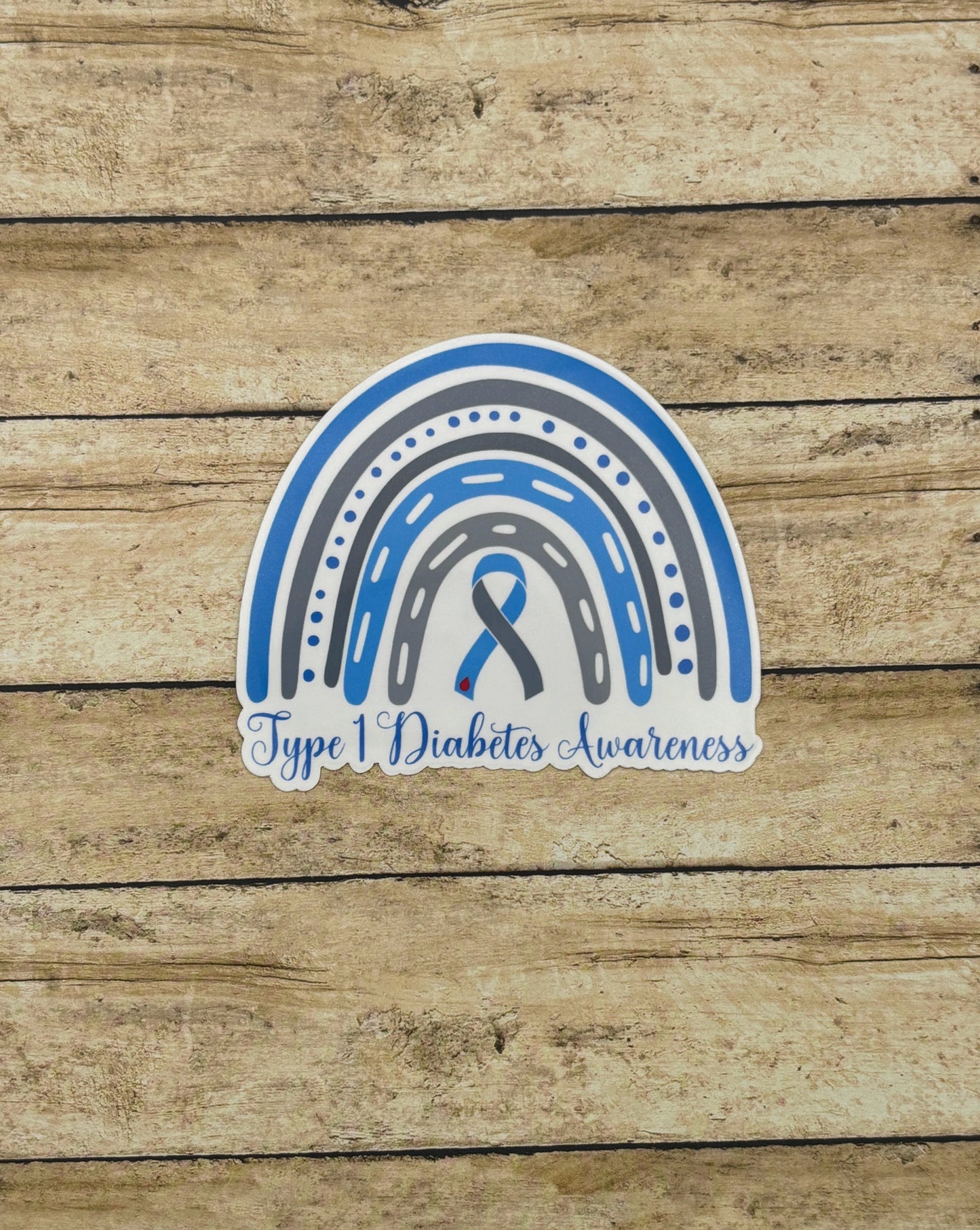 Type 1 Diabetes Awareness Rainbow Sticker