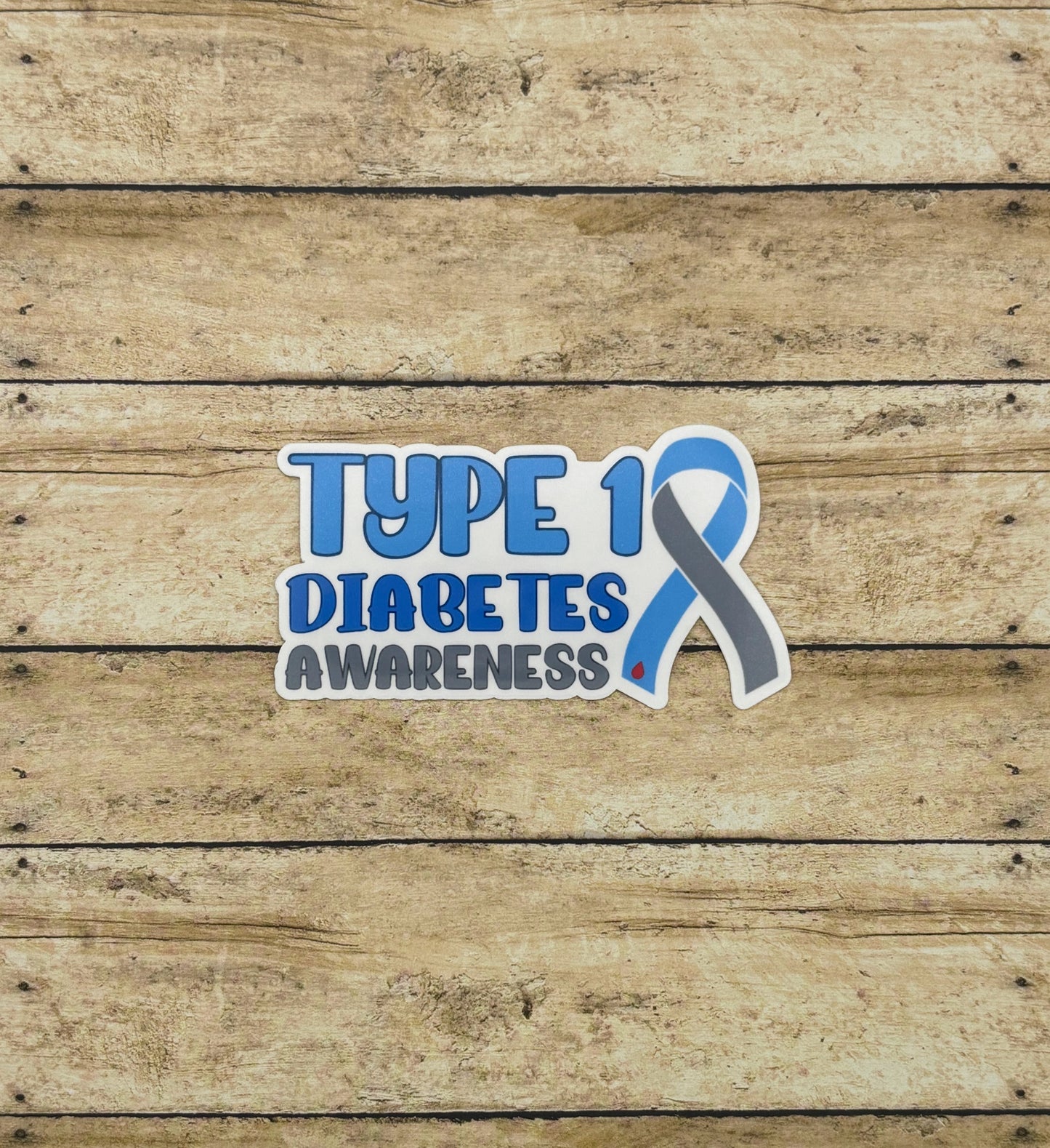 Type 1 Diabetes Awareness with Ribbon Sticker