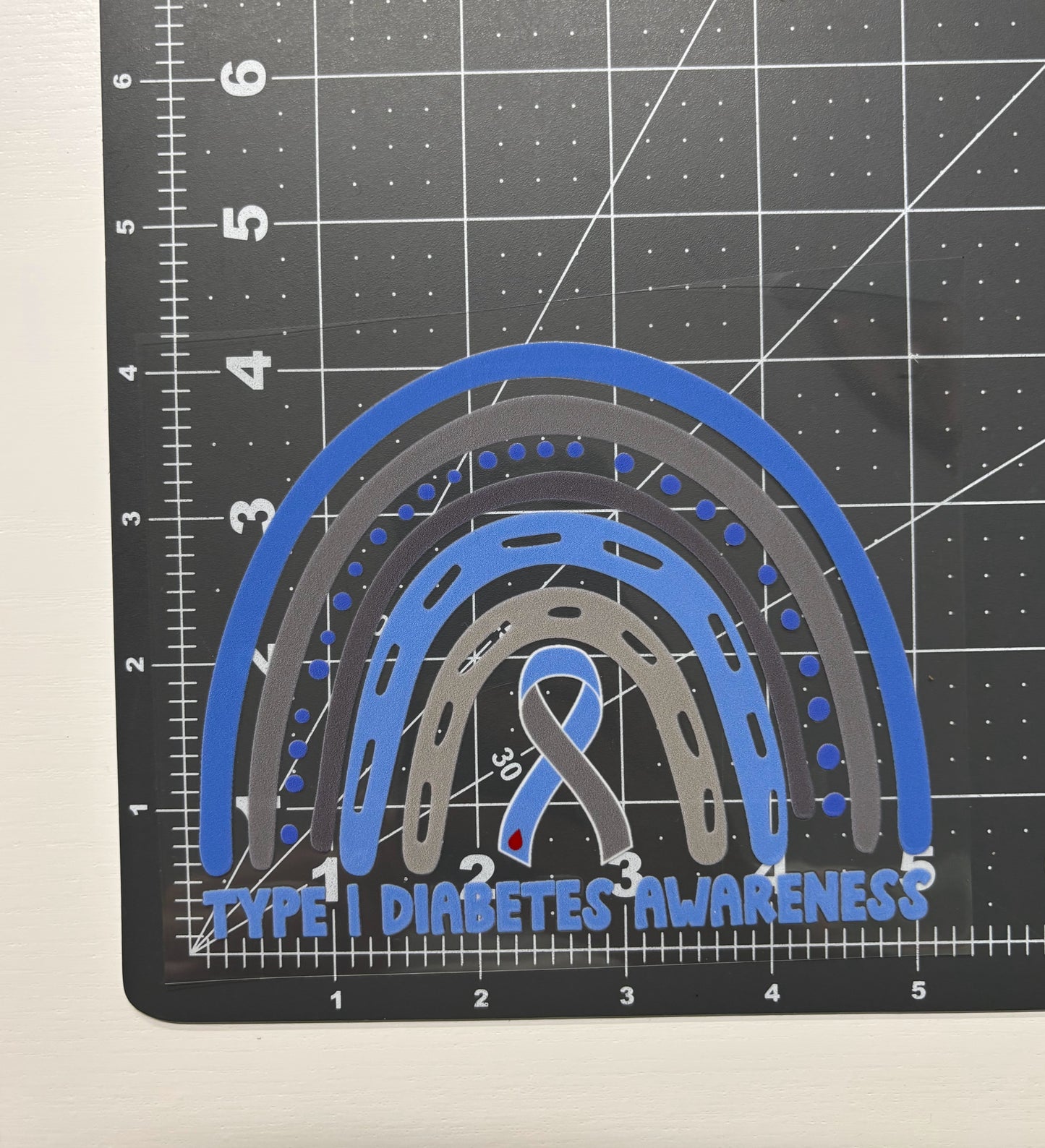 Type 1 Diabetes Awareness Rainbow Car Decal