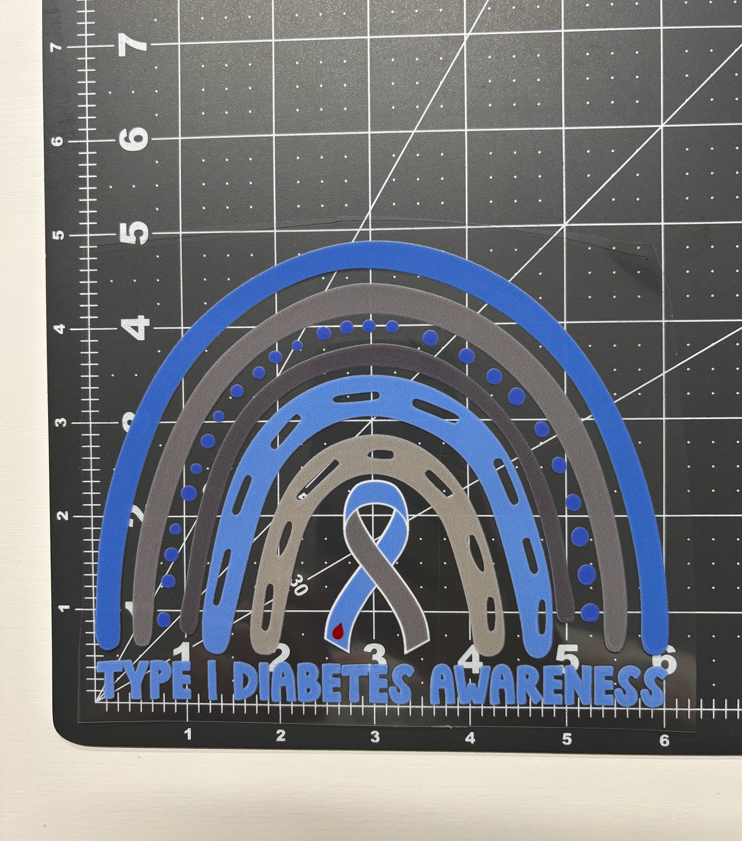 Type 1 Diabetes Awareness Rainbow Car Decal