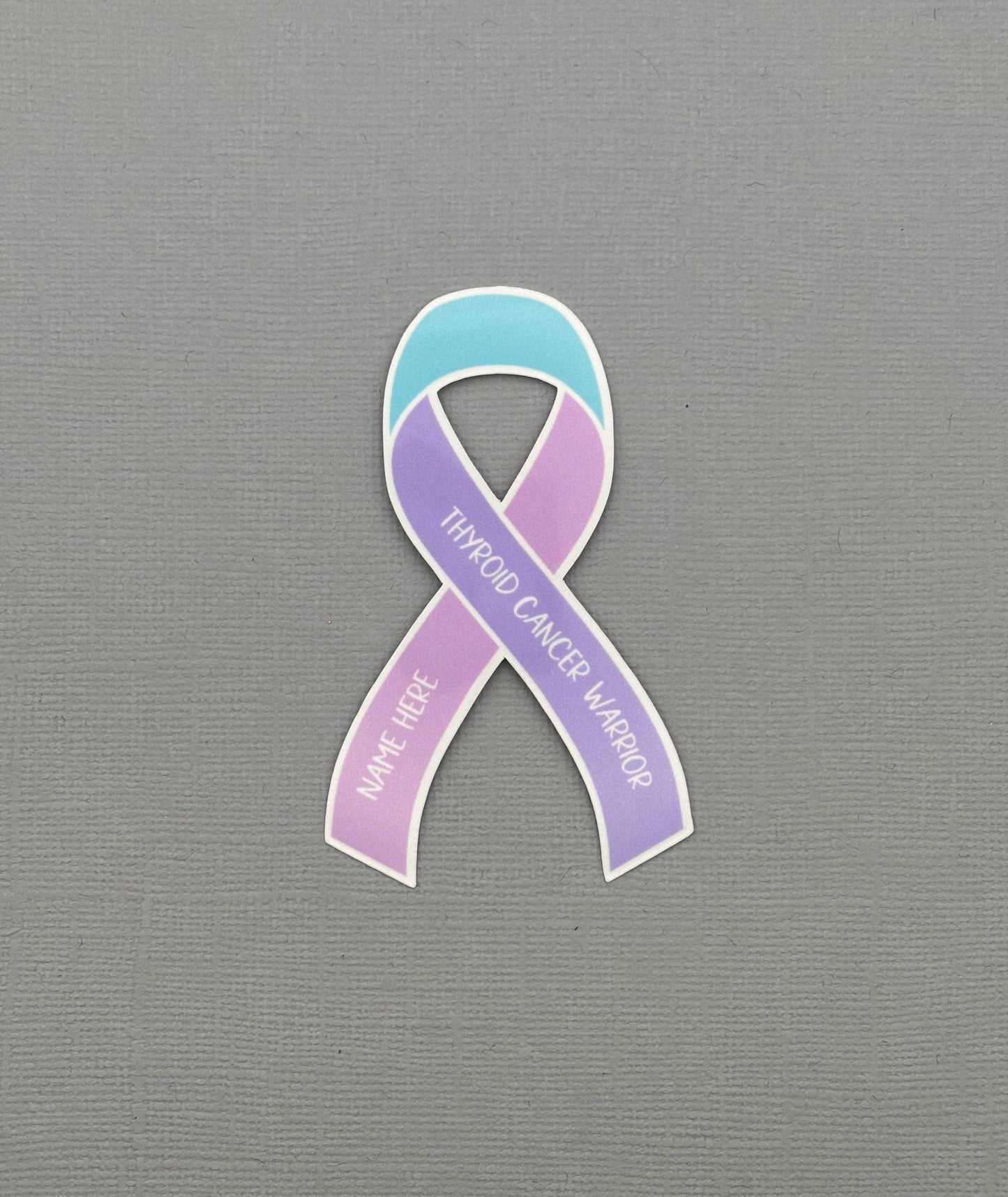 Thyroid Cancer Warrior Custom Ribbon Sticker
