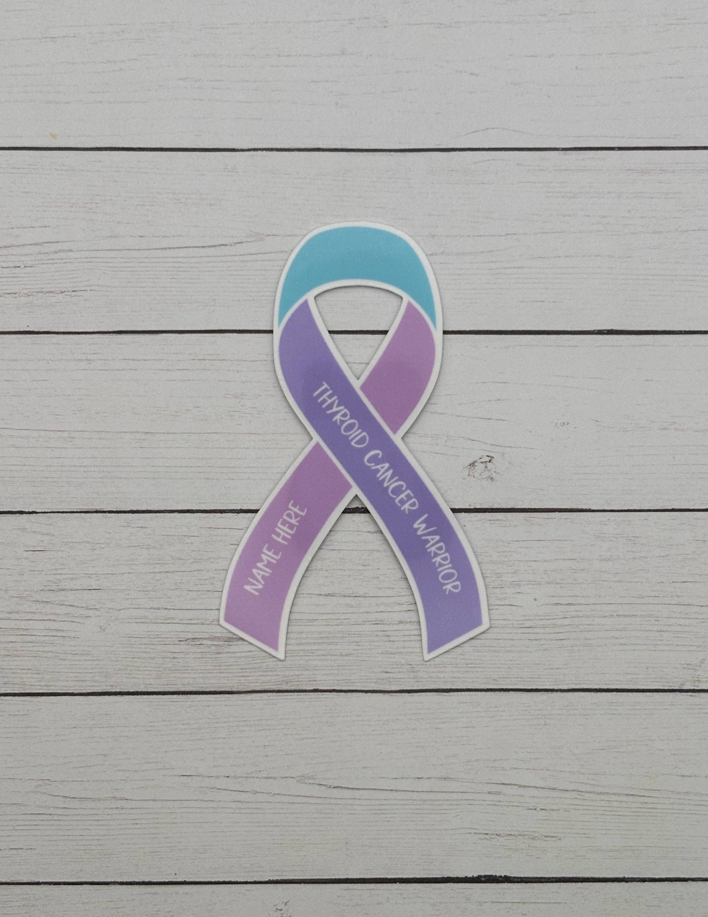 Thyroid Cancer Warrior Custom Ribbon Sticker