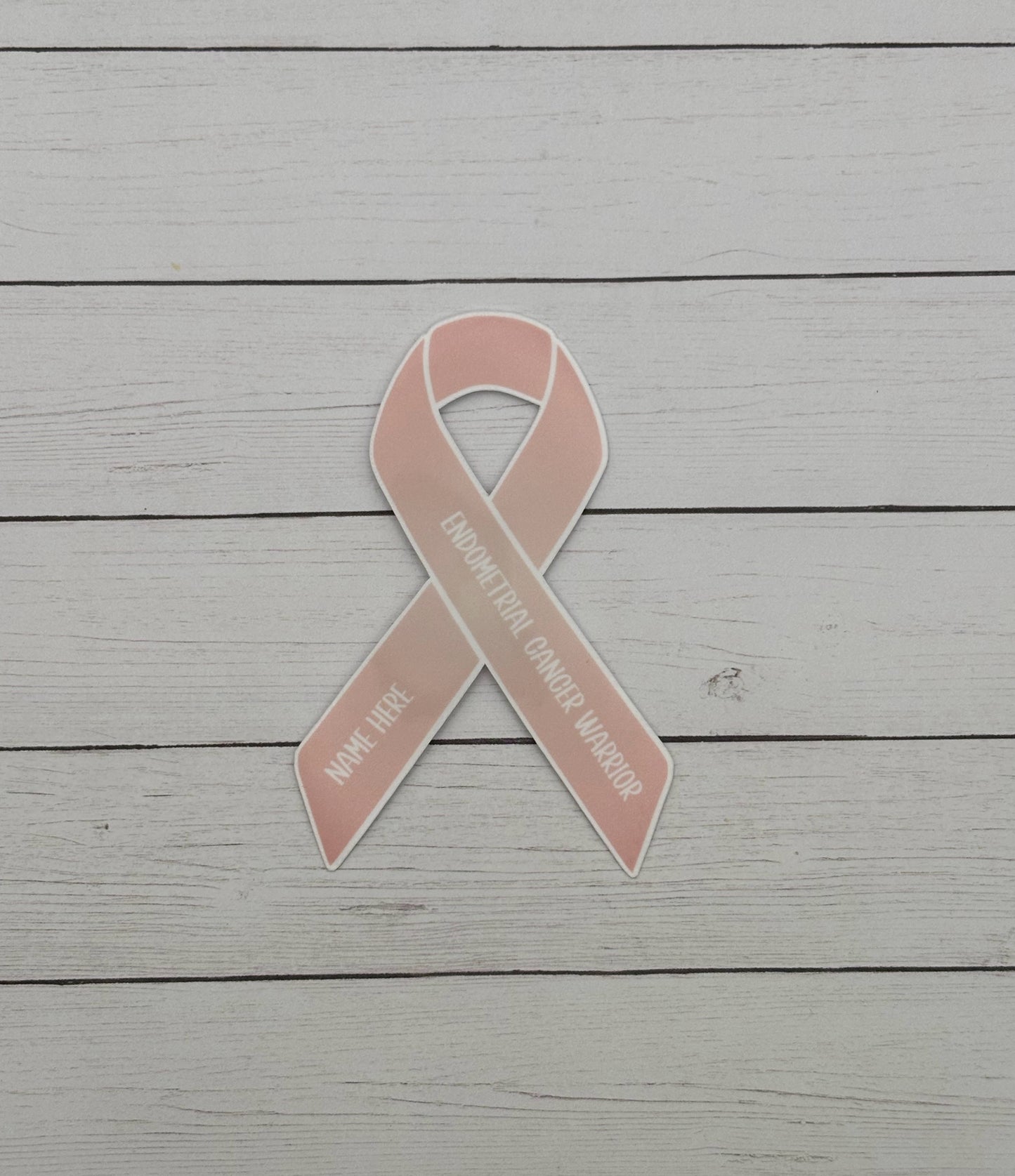 Endometrial Cancer Warrior Custom Ribbon Sticker