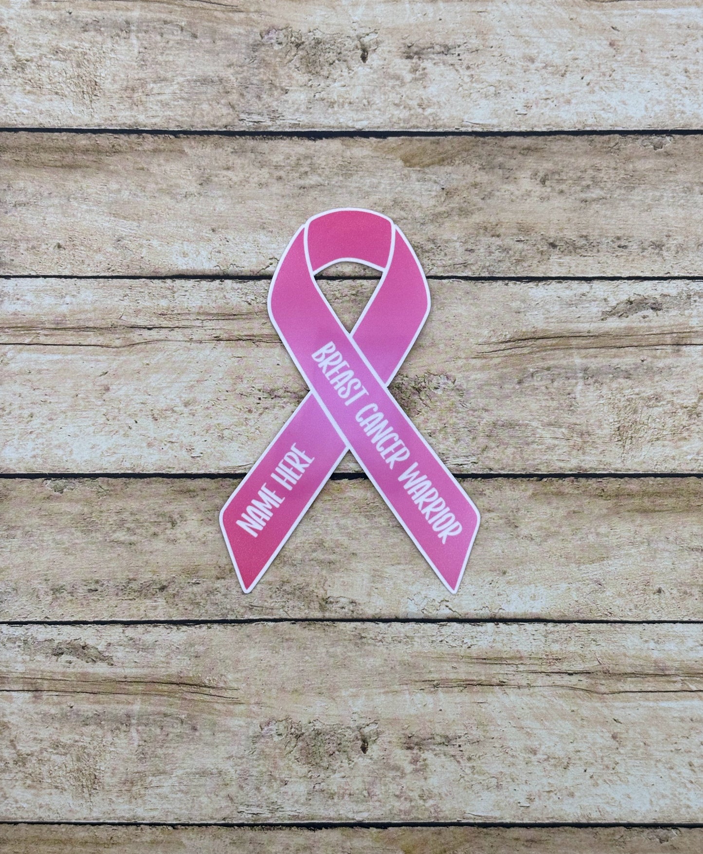 Breast Cancer Warrior Custom Ribbon Sticker