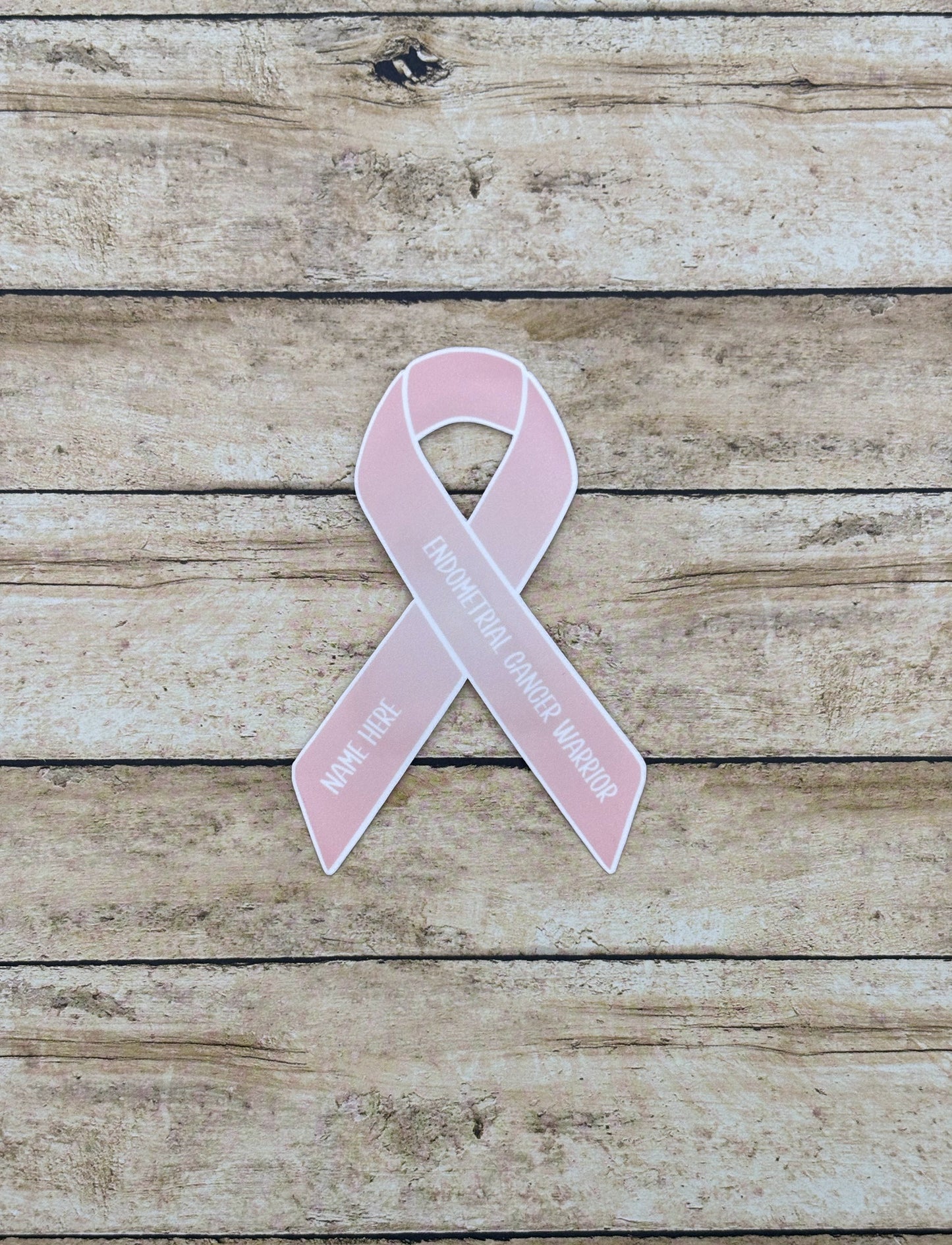 Endometrial Cancer Warrior Custom Ribbon Sticker